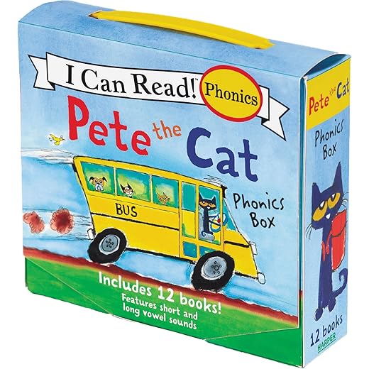Pete the Cat 12-Book Phonics Fun!: Includes 12 Mini-Books Featuring Short and Long Vowel Sounds (My First I Can Read)