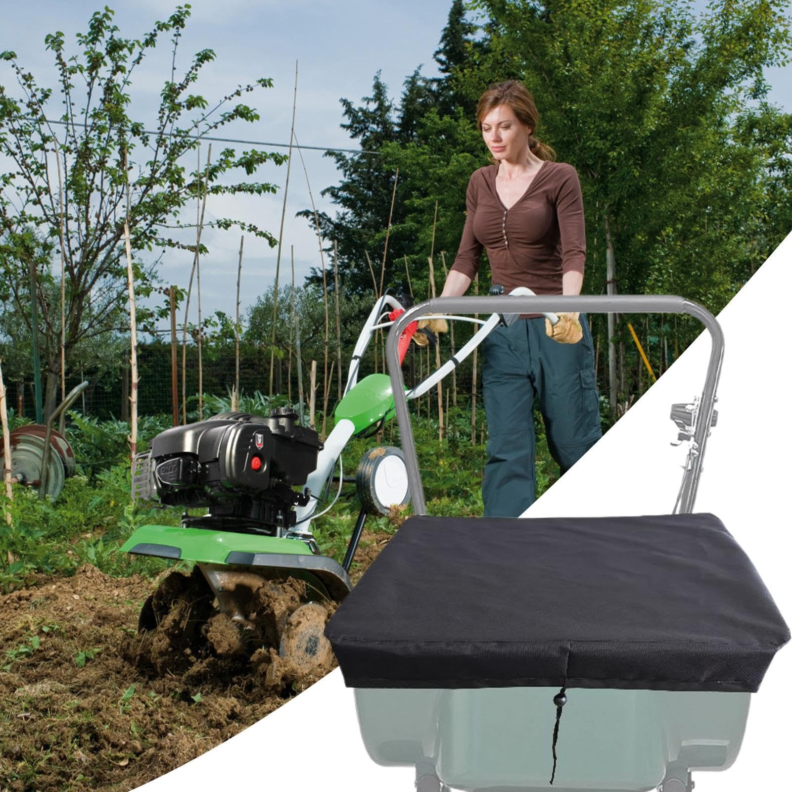 Housse d'Épandeur,Protection pour Pelouse et Épandeur - Bâche Étanche en Toile Oxford pour Fertilisation Jardin Pelouse Extérieur