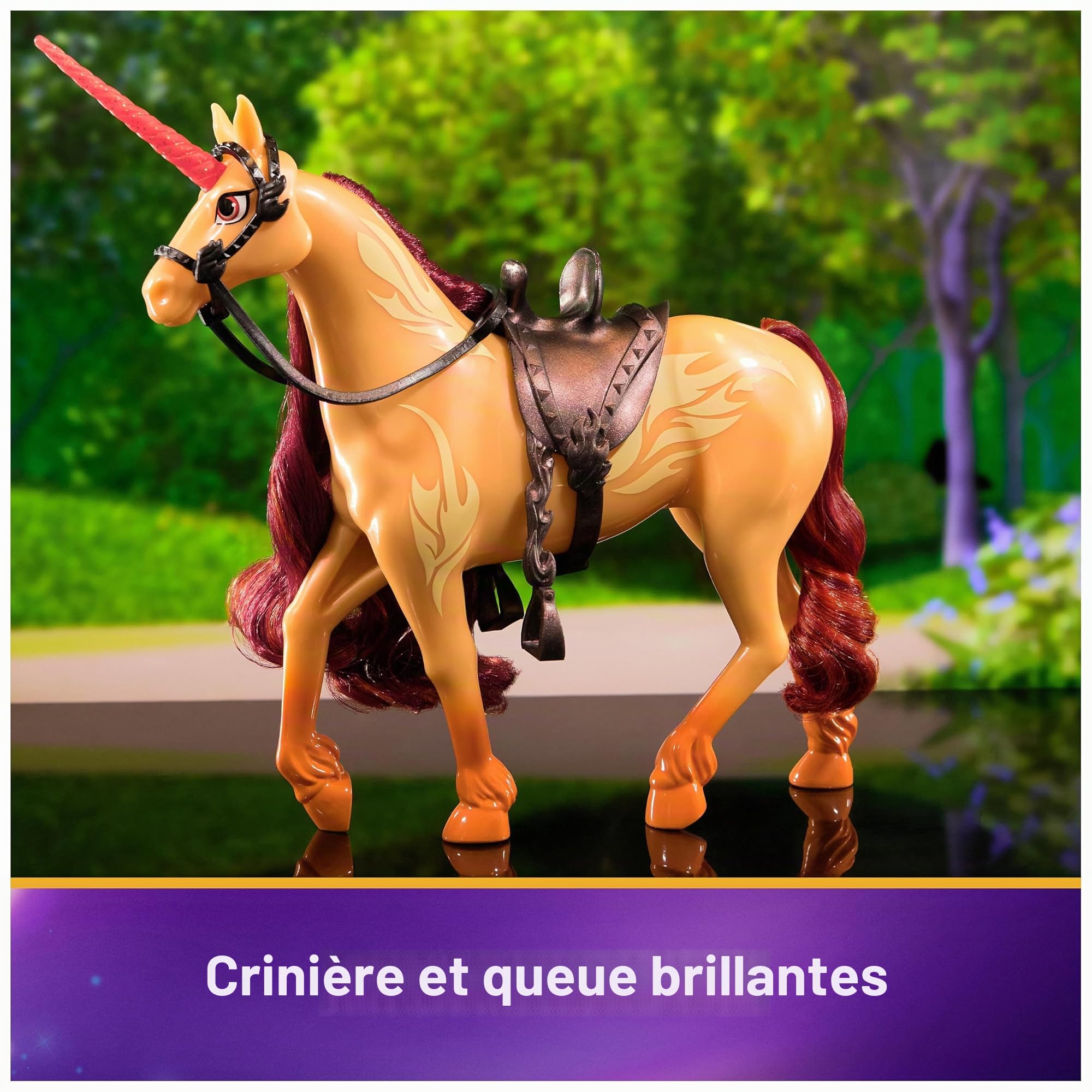 Unicorn Academy, Cinder Licorne avec Mouvement de tête, 2 Accessoires d'équitation, 27,9 cm, Compatible avec Les poupées Valentina Fashion, poupées et Jouets Licorne pour Filles