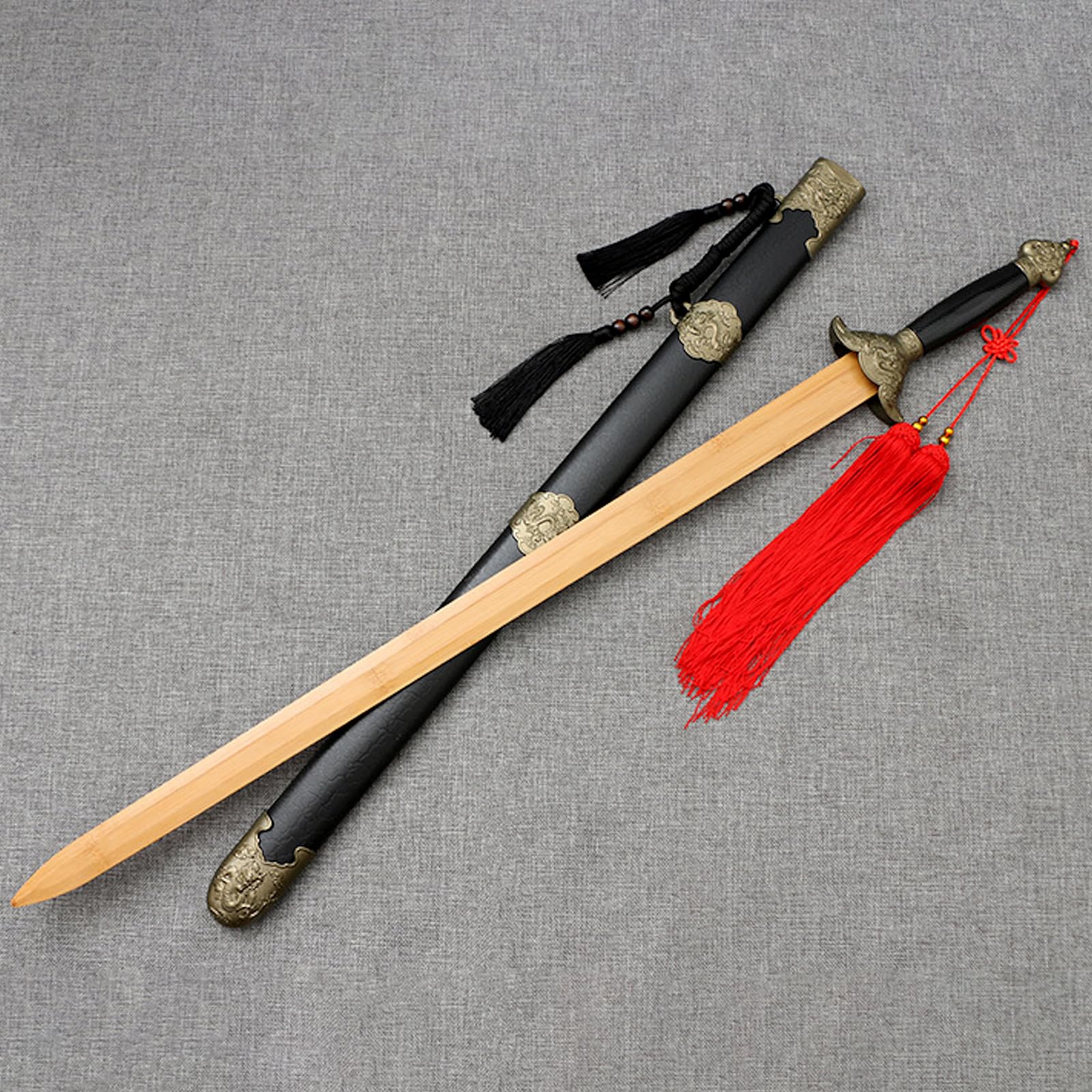 Espada de Tai Chi de Madera 98cm Hecha a Mano para Artes Marciales