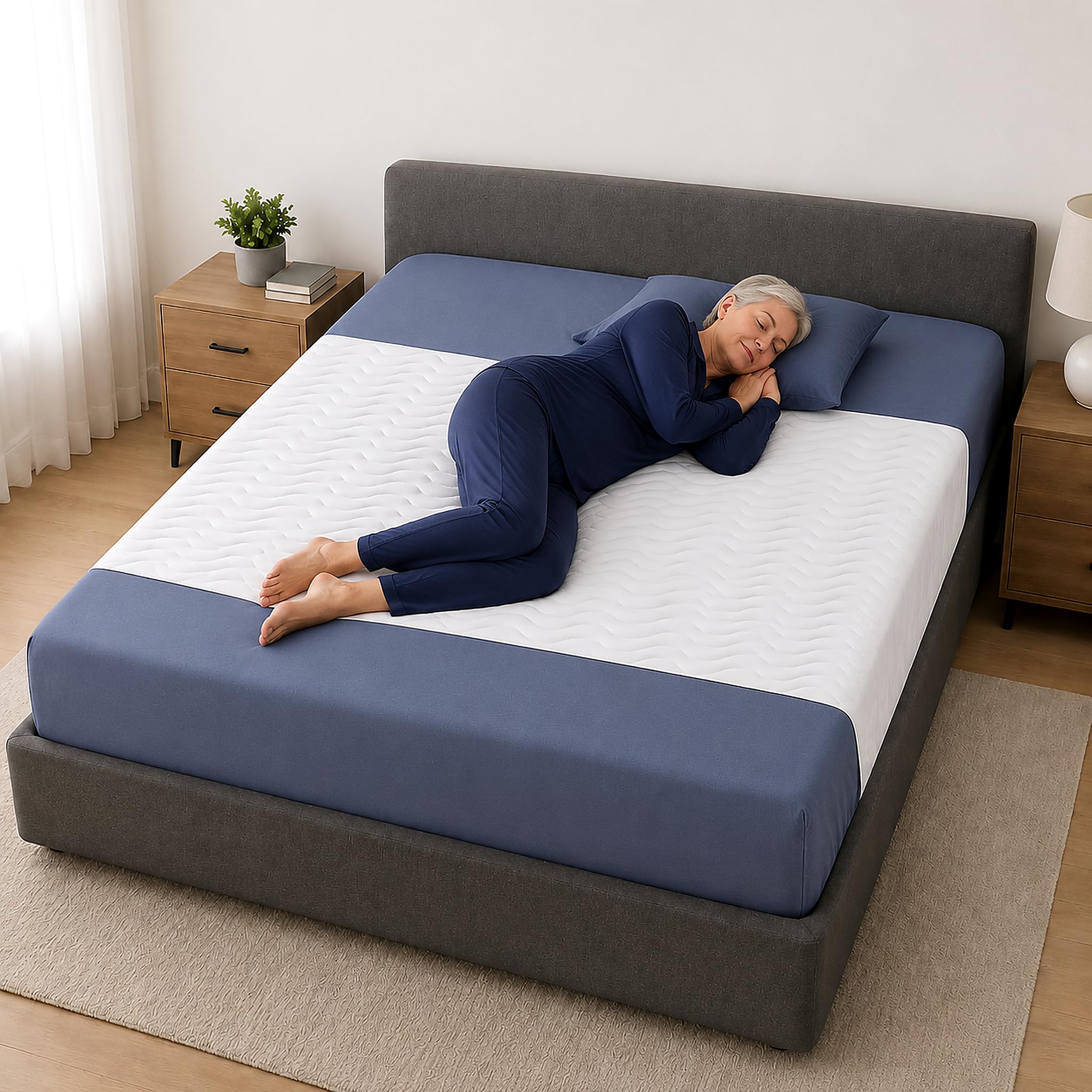 CoolShields Almohadillas de cama impermeables, 60 x 36 pulgadas, lavables, reutilizables, protector de colchón para incontinencia