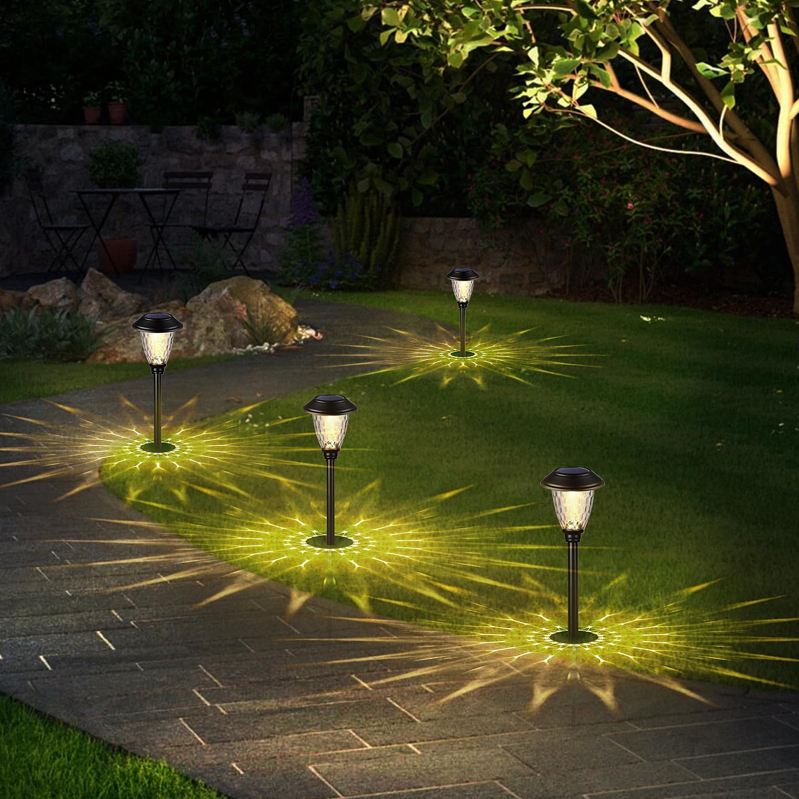 SUNWIND Solar Lights Outdoor, 6 Pack Stainless Steel Outdoor Solar ...