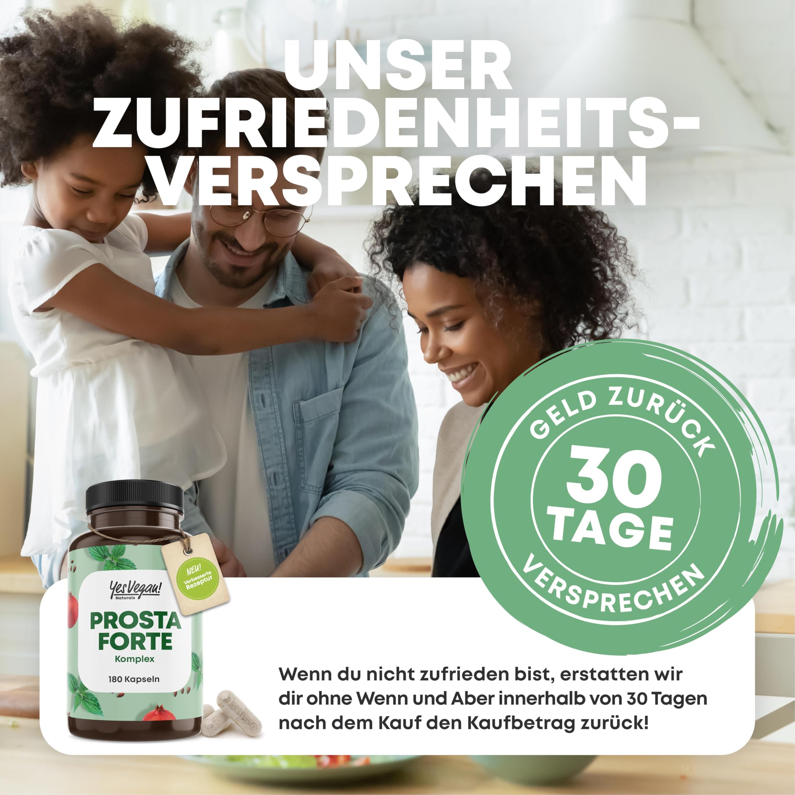 Prosta Forte Kapseln hochdosiert (180 Kapseln) u.a. aus Kürbiskern, Brennnessel, Granatapfel, Sägepalmenextrakt, Selen uvm. – Vegan