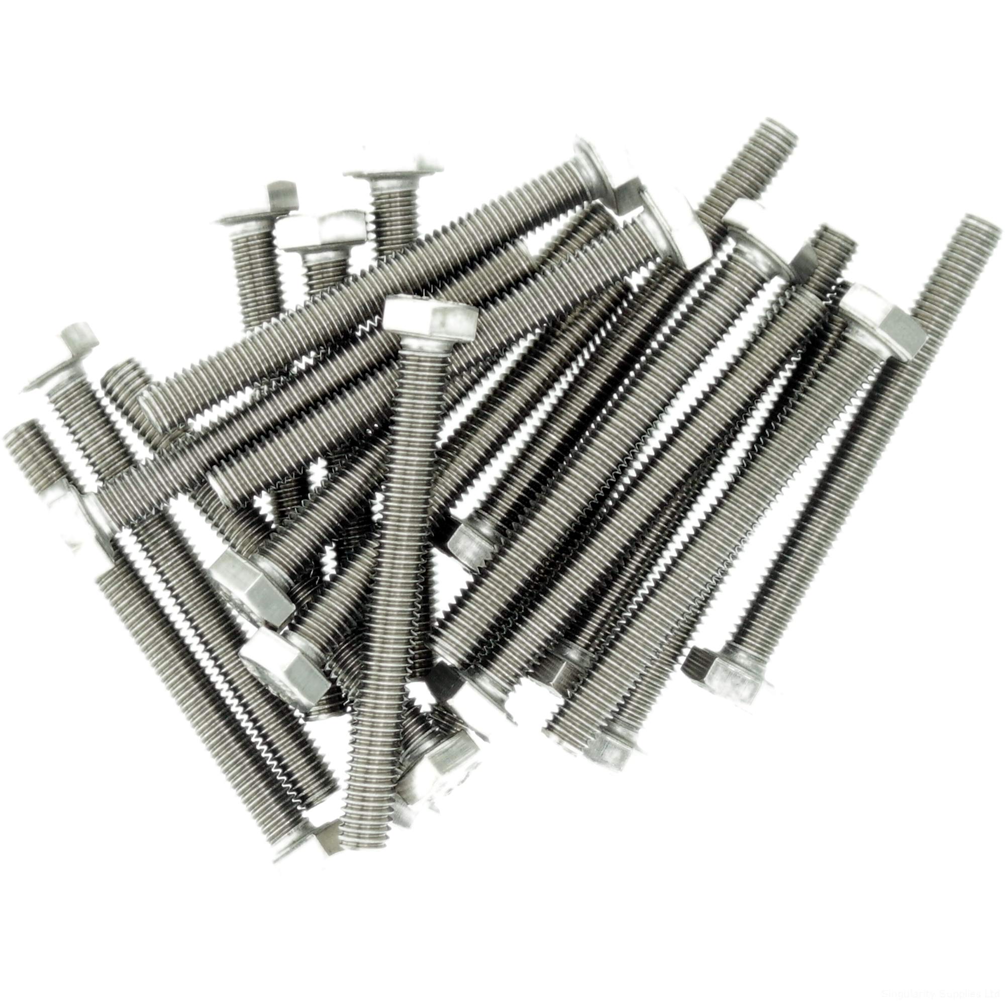 Singularity Supplies M8 (8Mm X 14Mm) Hex Bolt (Fully Threaded Setscrew) - Stainless Steel (A2) (Pack Of 20)