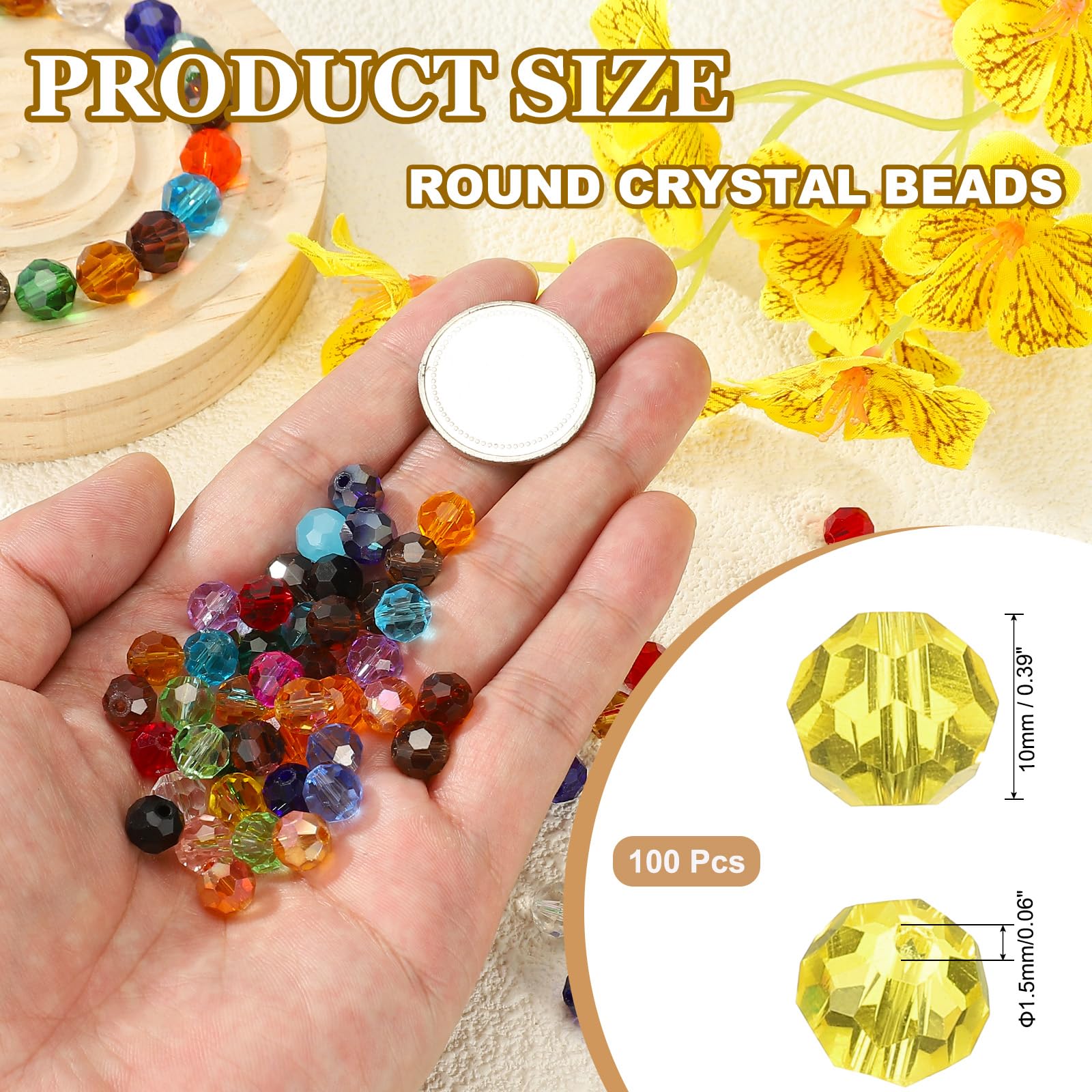 PATIKIL 10mm Round Crystal Beads - Image 2
