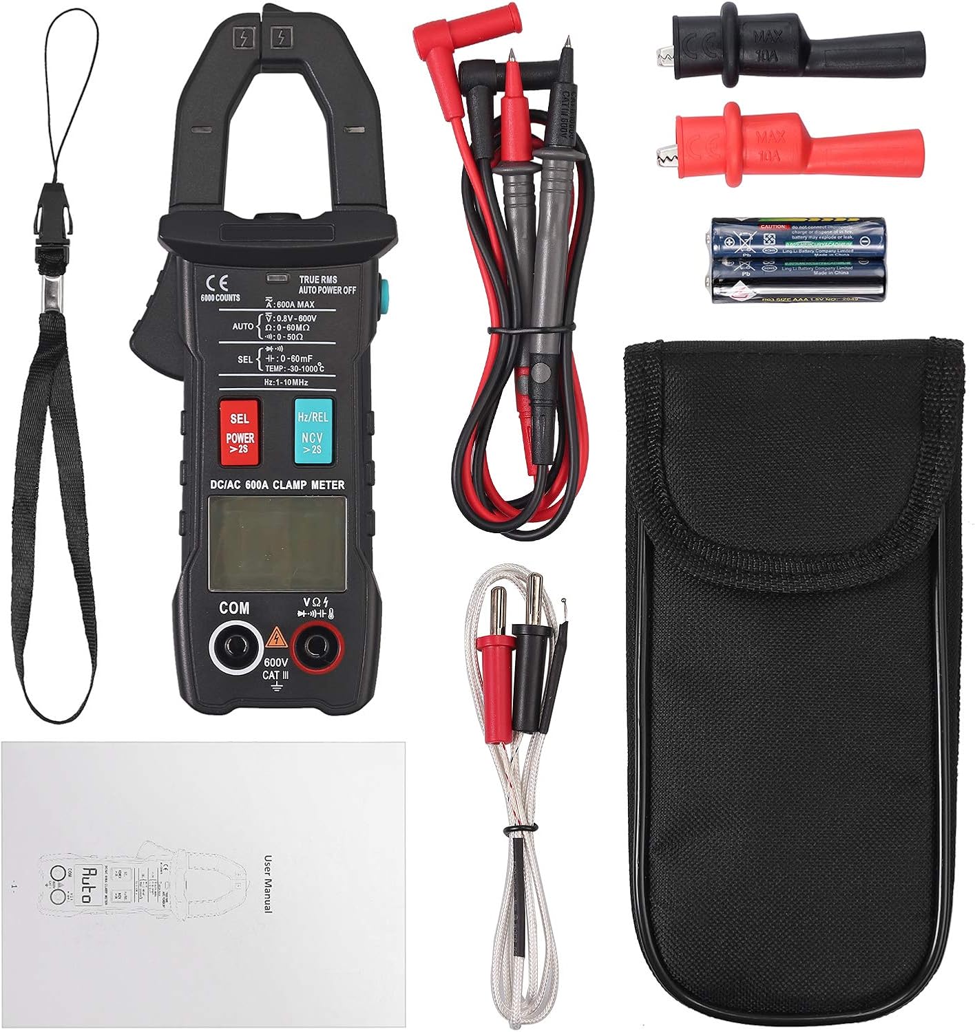 Suреr Sаlе 🛒 Proster Digital Clamp Meter 6000 Counts TRMS Auto with NCV AC/DC Current &Voltage Continuity Tester 600A 600V Diode Resistance Capacitance Frequency Temperature Flashlight & Alligator Clips 🔥 Hоt Dеаlѕ Proster Digital Clamp Meter 6000 Counts TRMS Auto with NCV AC/DC Current &Voltage Continuity Tester 600A 600V Diode Resistance Capacitance Frequency Temperature Flashlight & Alligator Clips