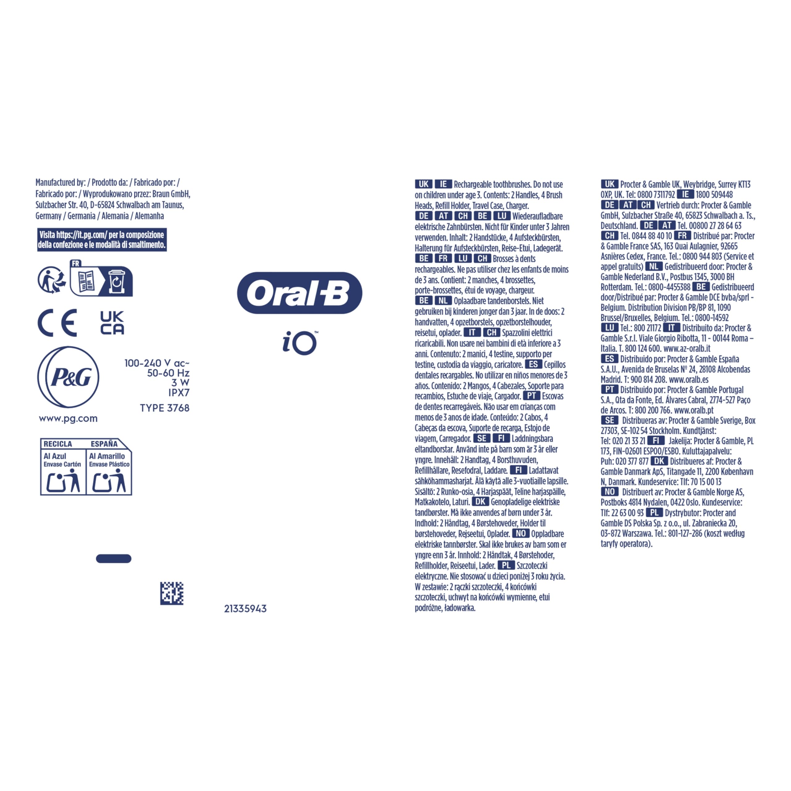 Oral-B Brosses à Dents Electriques iO 9 Duo, 4 Brossettes, Noire et Rose | 7 Modes de Brossage dont Blancheur, Soin Gencives, Charge Rapide de la Batterie, Capteur de Pression, Etui