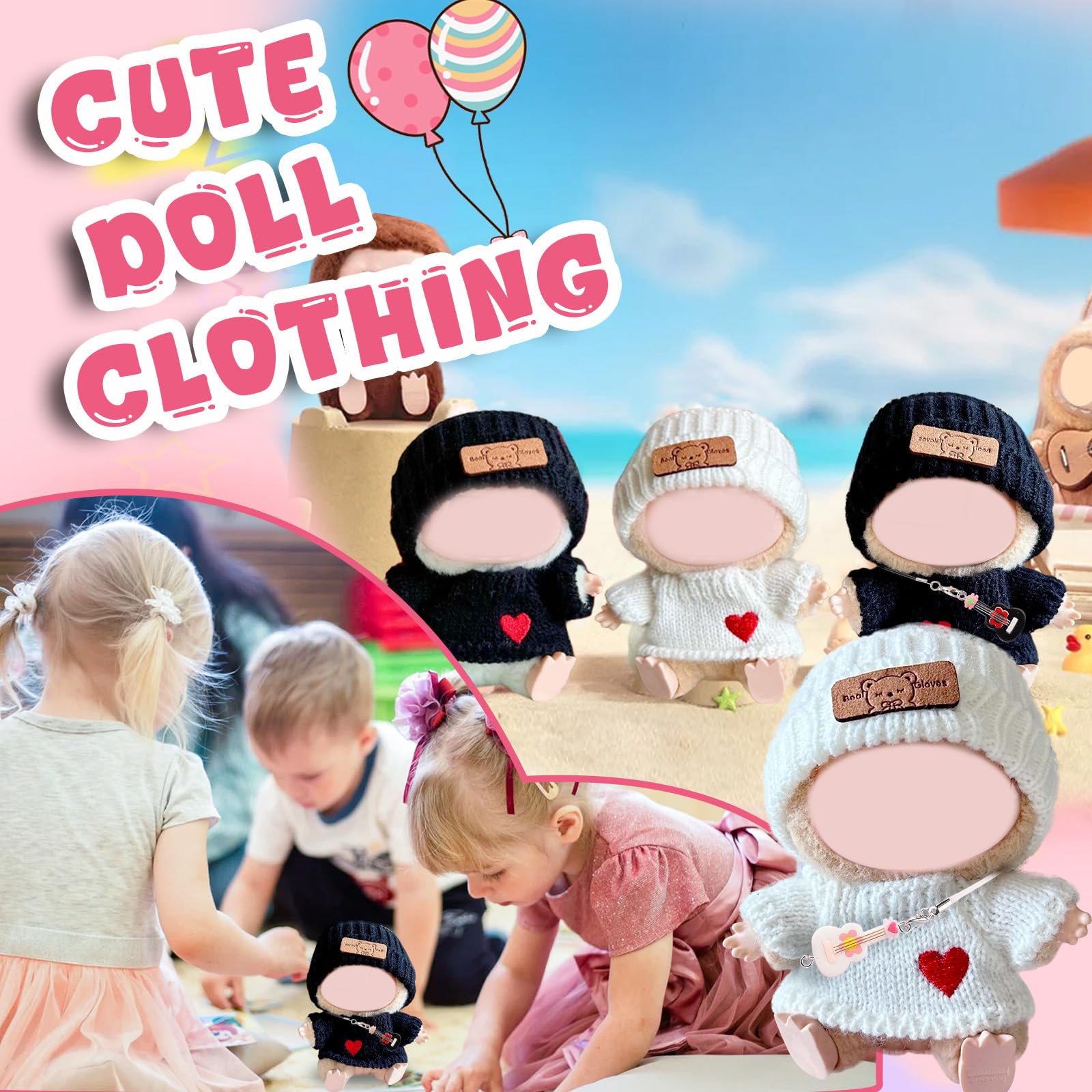 Ensemble De Vêtements Pour Poupée 35-43 Cm – Haut, Pantalon, Jupe, Bandeau – Coton Doux, Fermeture Velcro – Cadeau Enfant