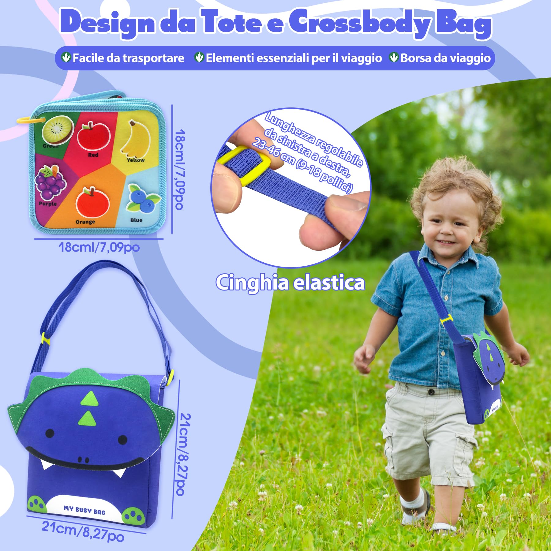 Busy Board Montessori 1 2 3 Anni, 12 in 1 Giochi Bambini Educativi Tabellone Attivitài 1 Anno, Feltro Quiet Book, Pannello Sensoriale Montessori Giocattoli Regalo, Libro Montessori Interattivo