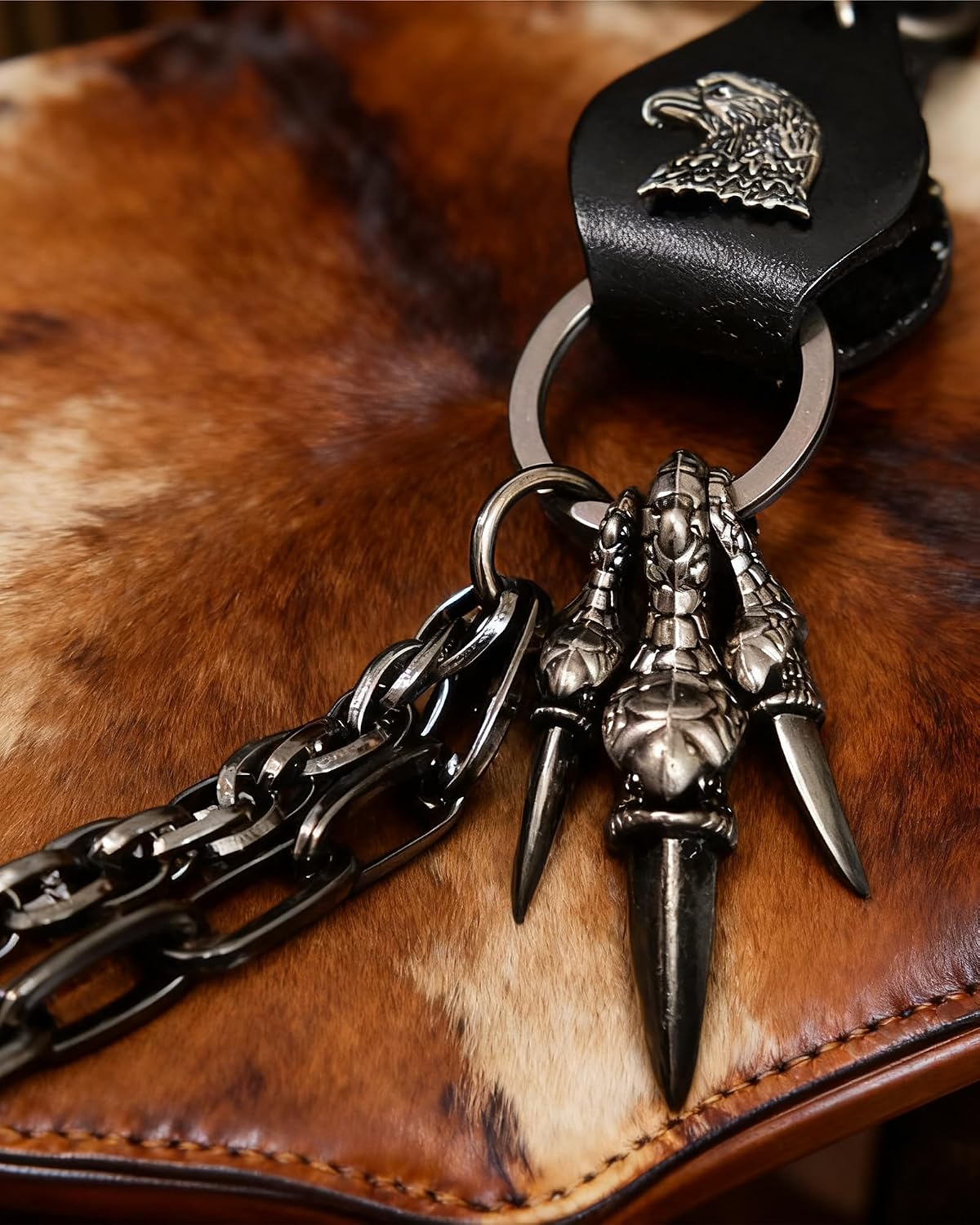 Heavy Pirate Carabiner Pants Chain: Pocket Jean Chain for Biker, Punk Goth Rockstar Accessories image 4