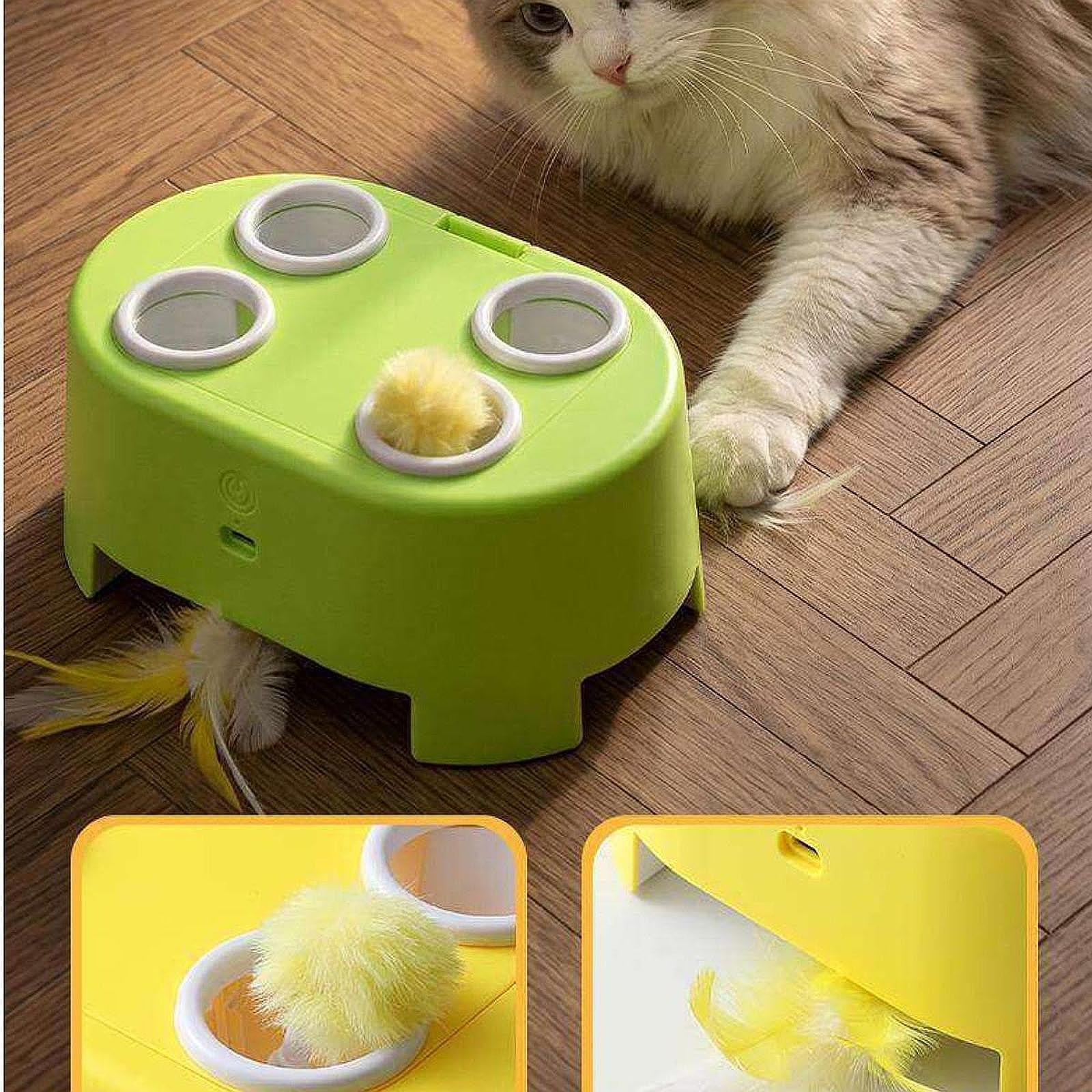 Giocattolo Interattivo per Gatti, Intrattenimento, velocità Regolabile, Idea Regalo, Accessori, Verde