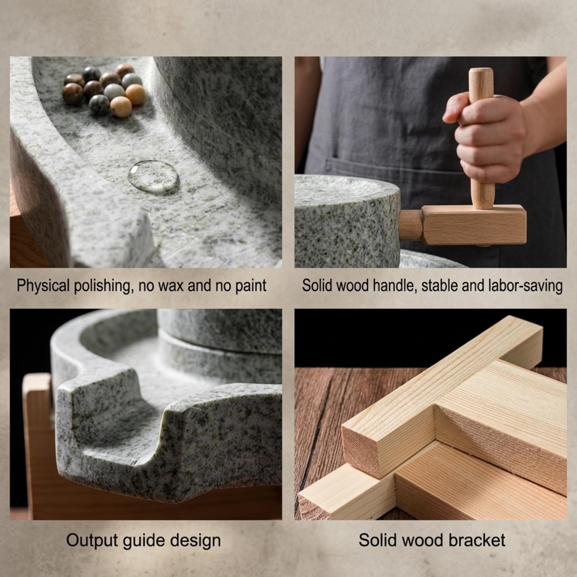 Getreidemühle Manuell, Haushalts-Handmühle Für Mit Holzständer