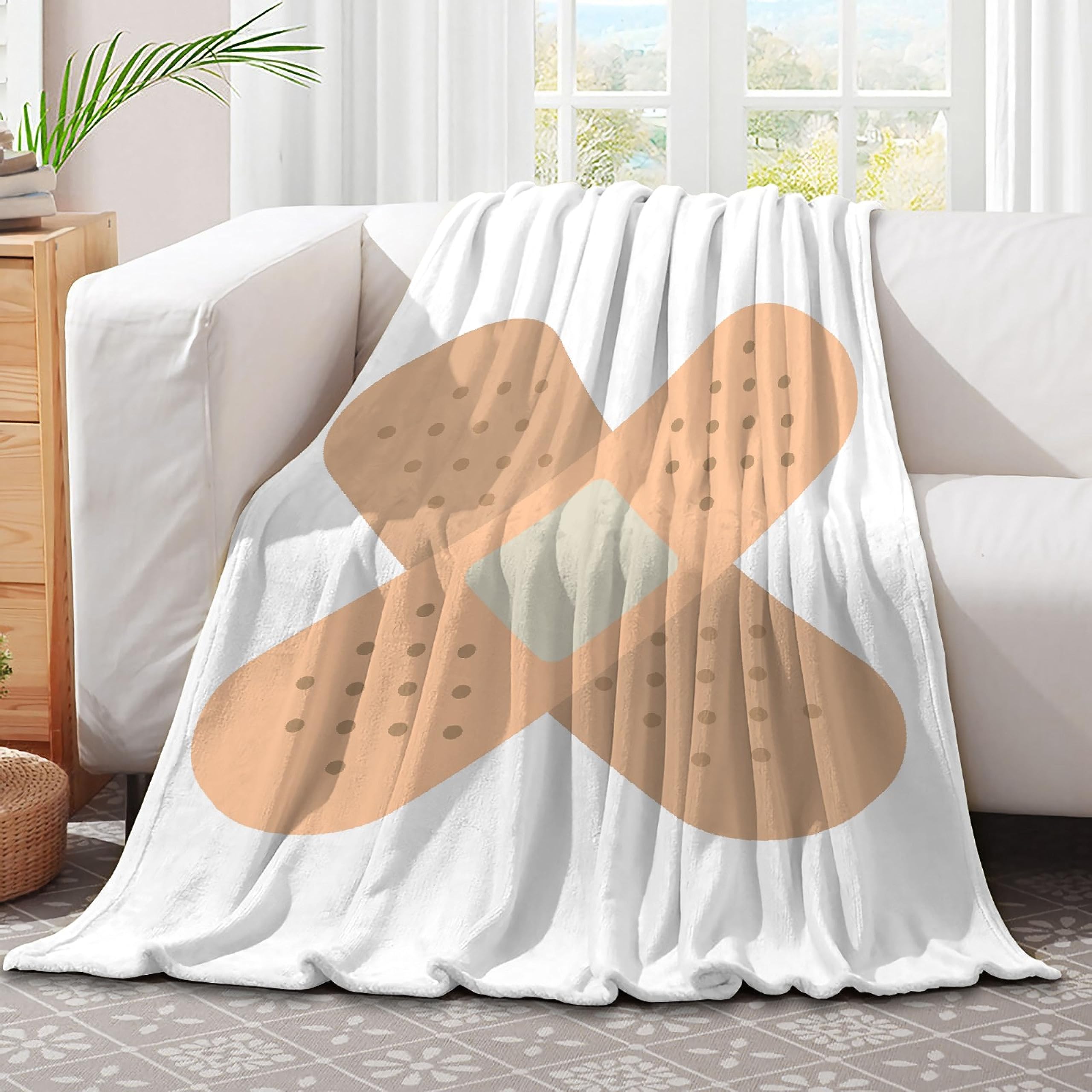 Amazon.com: Band Aid Blanket Soft Comfy Flannel Blankets Fluffy Queen Plush  Throw Twin Cozy Outdoor Picnic Living Room Travel Couch Super King (120 x  90 in) : Home u0026 Kitchen