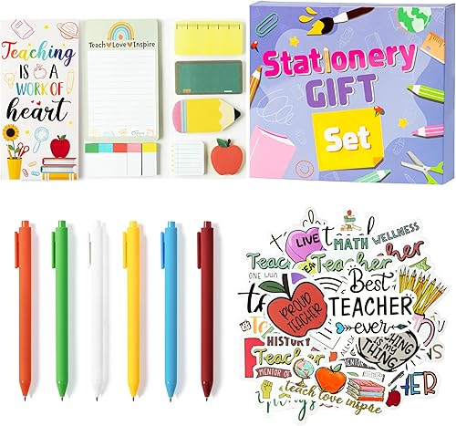 Xqumoi Paquete de 3 notas adhesivas para profesores con calcomanĂas para bolĂgrafo, juego de bolĂgrafos de gel negro, almohadillas de notas Xqumoi Paquete de 3 notas adhesivas para profesores con calcomanĂas para bolĂgrafo, juego de bolĂgrafos de gel negro, almohadillas de notas