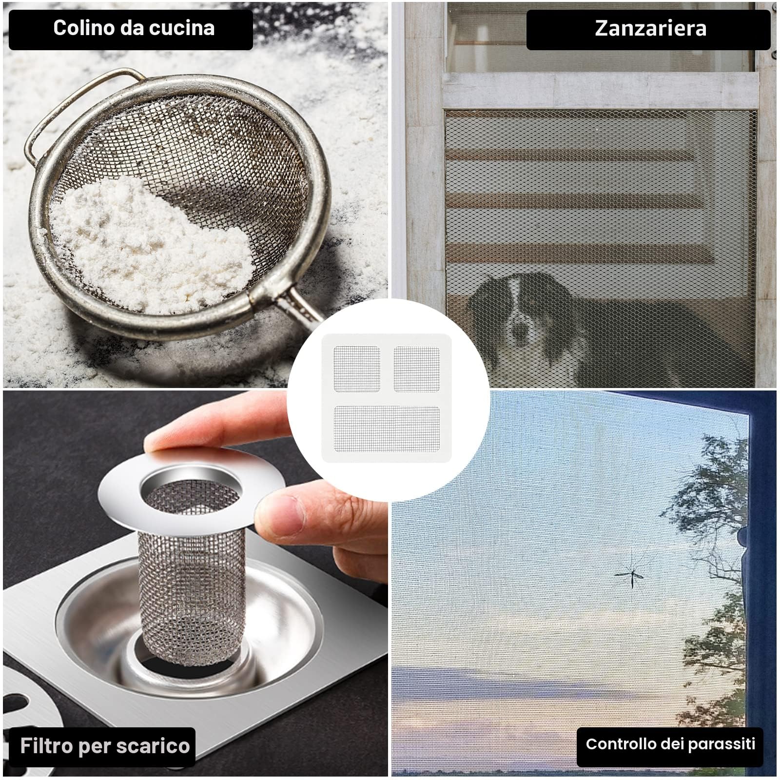 2 Pezzi Rete Metallica Maglia Piccola, 30 X 21cm Rete Acciaio Inox Metallica In Acciaio 1mm Fori 20 Della Maglia 304 Foglio Filtro Filtrante,per Ventilazione, Sicurezza, Finestra, Giardino