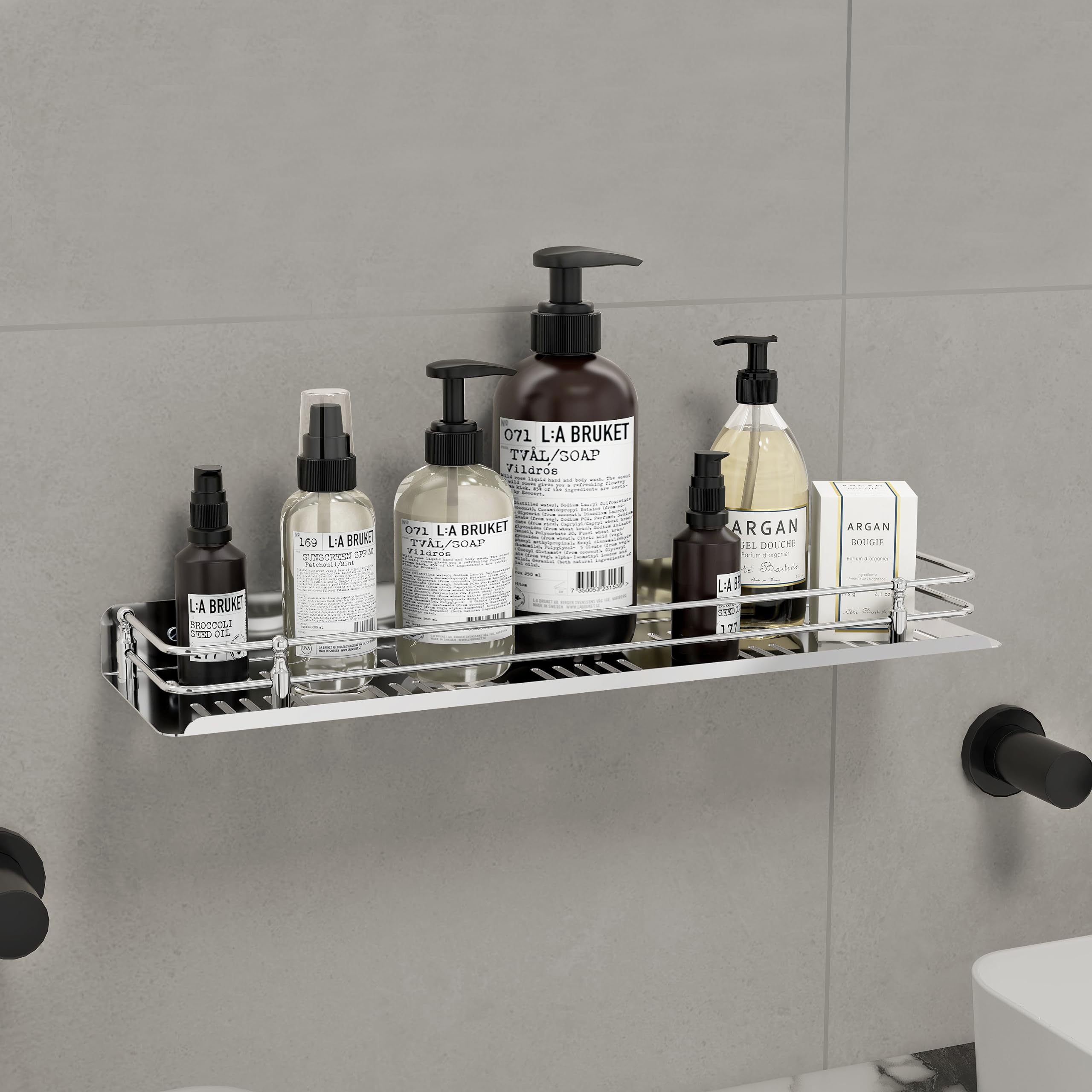 Plantex Bathroom Accessories/Stainless Steel Bathroom Shelf with Railings/Washroom Shelf/Bathroom Organizer (18 inches, Chrome) (B07D152HX3) Amazon Price History, Amazon Price Tracker