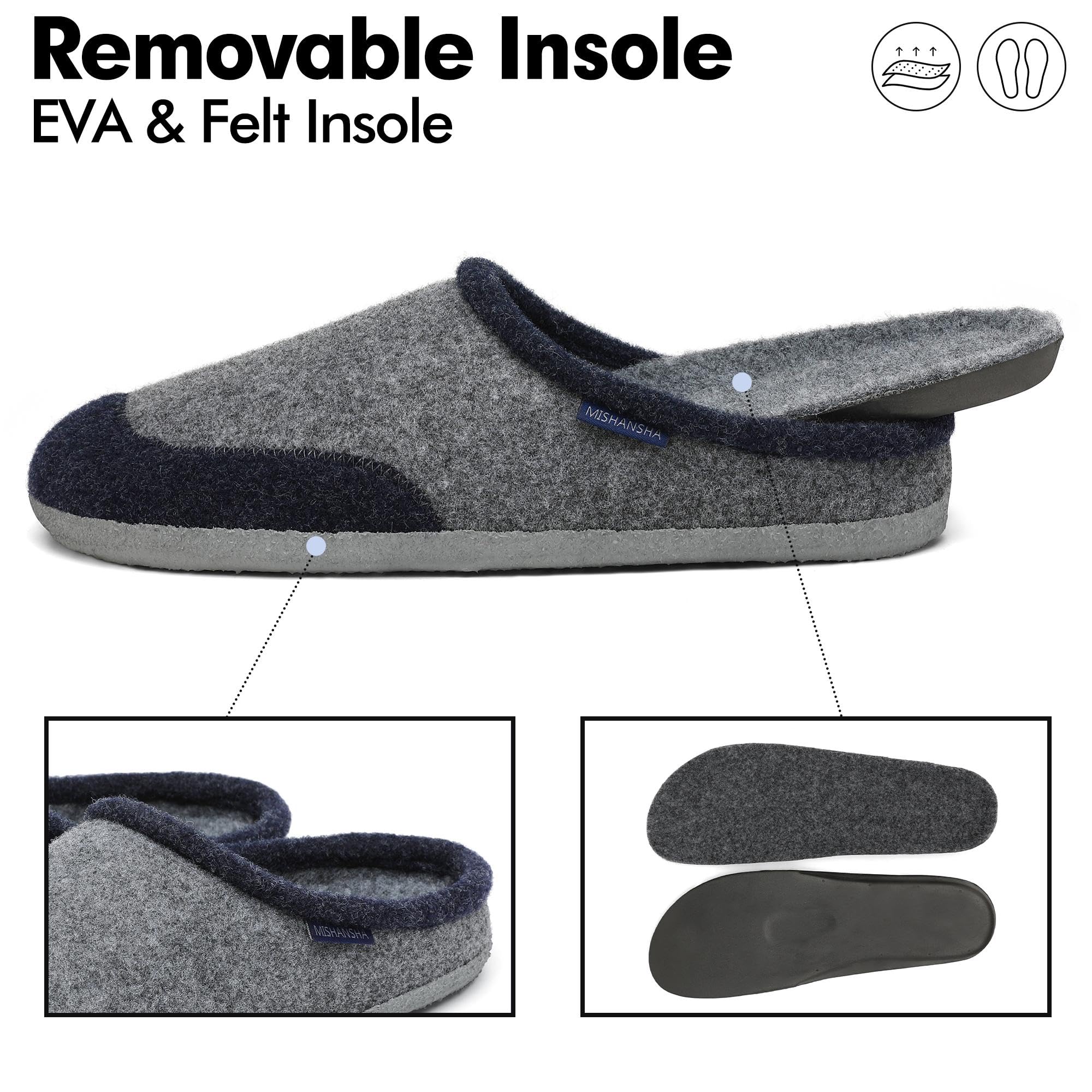 Mishansha Pantofole Feltro Invernali Ciabatte Casa Comode Scarpe da Casa per Uomo Donna Gr.36-48