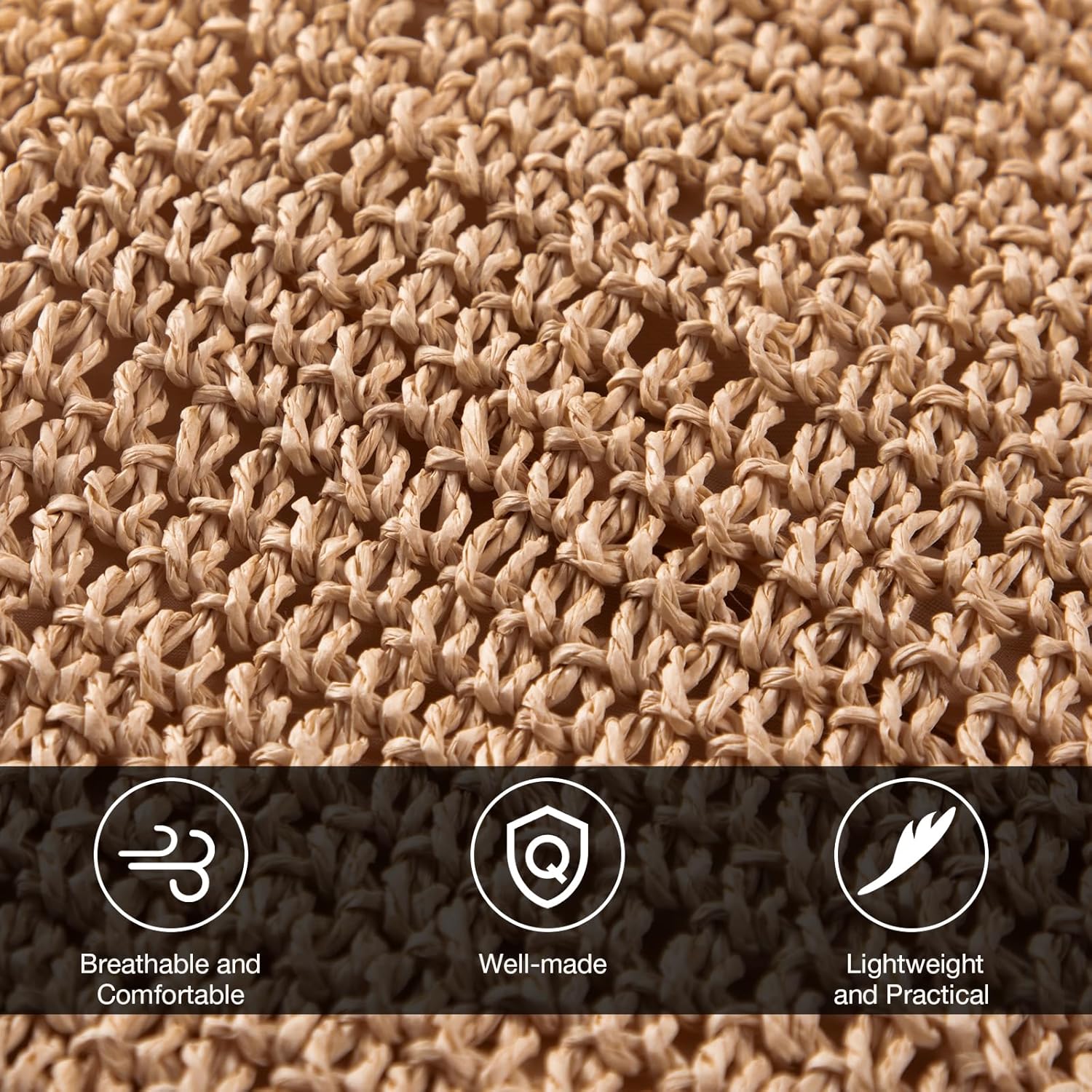 Pleneal Straw Beach Bags for Women - Women Beach Handmade Woven Tote Bag, Summer Mesh Hollow Shoulder Bag for Holiday - Image 6