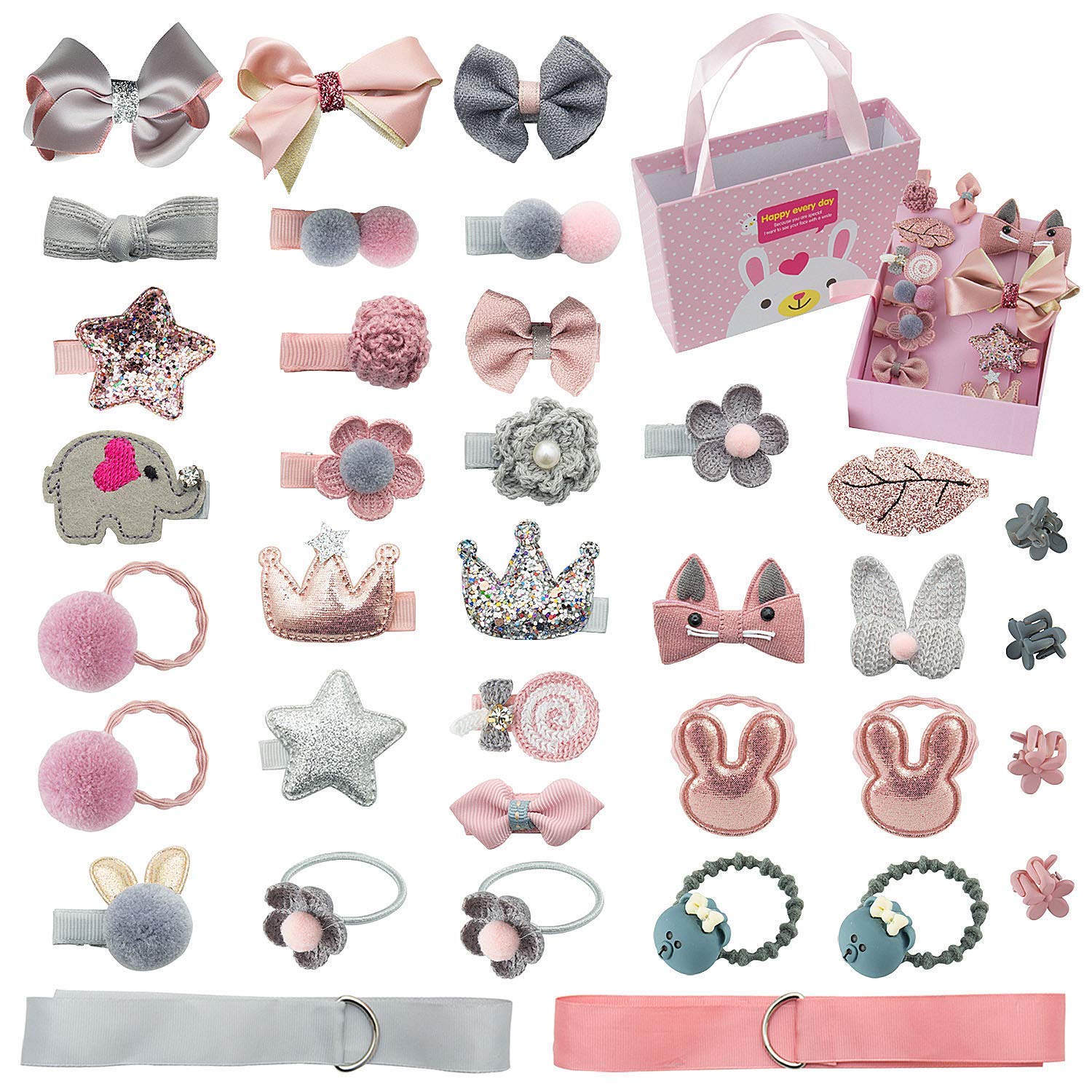 36 Piezas Horquillas Pelo Niña, Comius Sharp Flor Pinza de Pelo Lazos Pelo Accesorios Pelo Niña Bebe Regalo