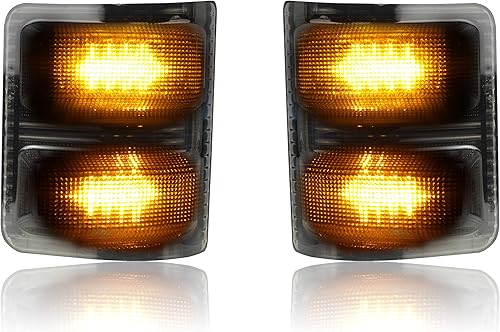 Miniatura 8 de KEWISAUTO Luces LED de espejo lateral negro ahumado para Ford F-250 F-350 F-450 2008-2016, señal de giro ámbar y luz de funcionamiento, IP67