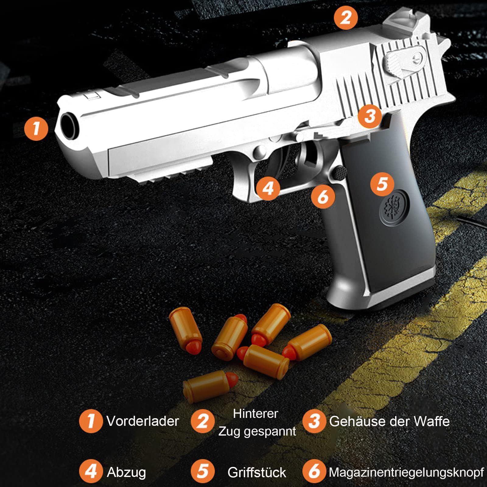 Bybykoi Pistola de juguete M1911 para niños, pistola de espuma 1:1, pistola de juguete blanda, modelo de pistola para niños, regalo para niños