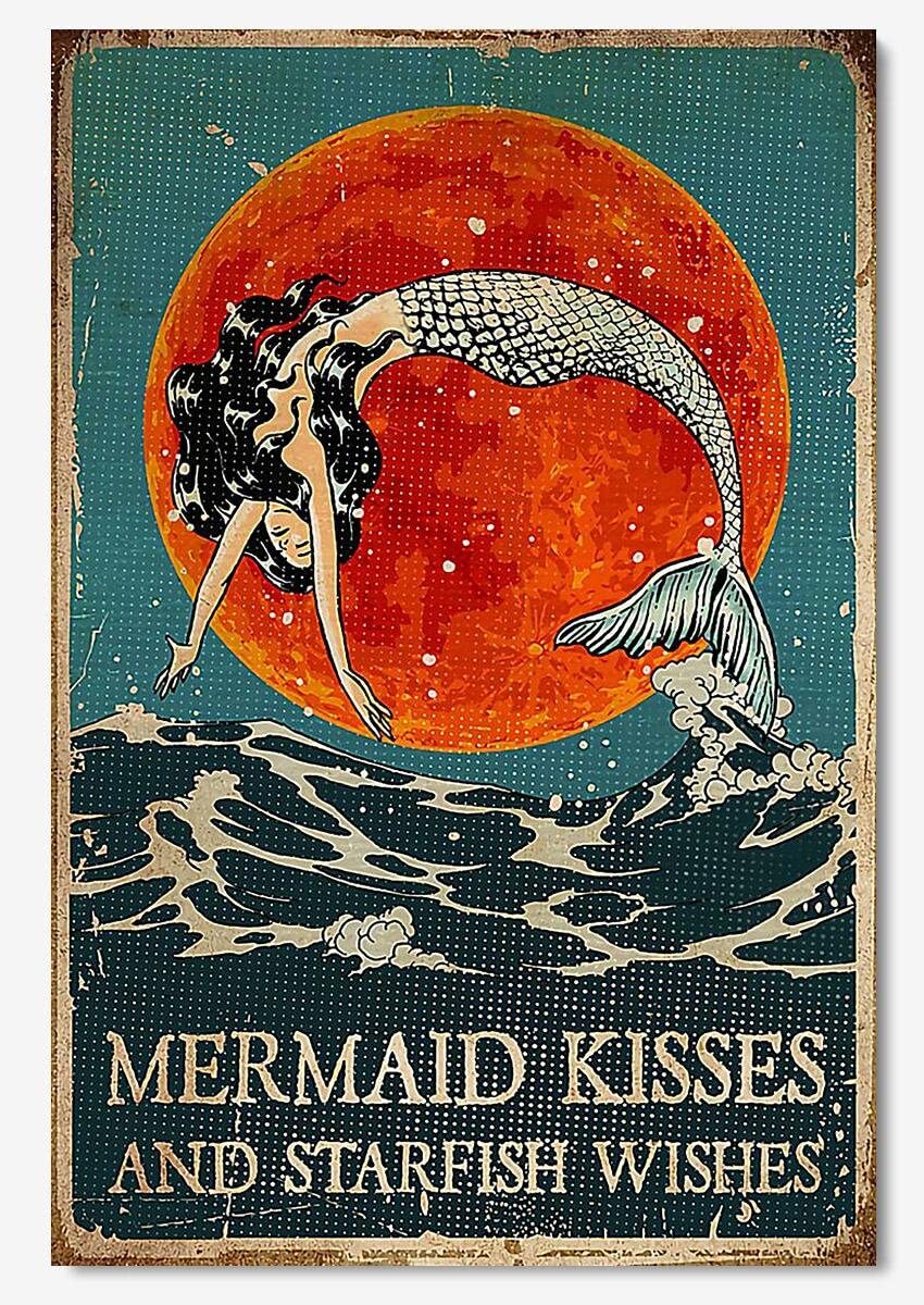 Bioprocess Tinsignc2247 Mermaid Into The Ocean I Go To Lose My Mind And Find My Soul Vintage Mermaid Ocean Sea Blue Decor Poster Wall Art Tin Sign Decor Metal Sign Poster 8X12 Inches