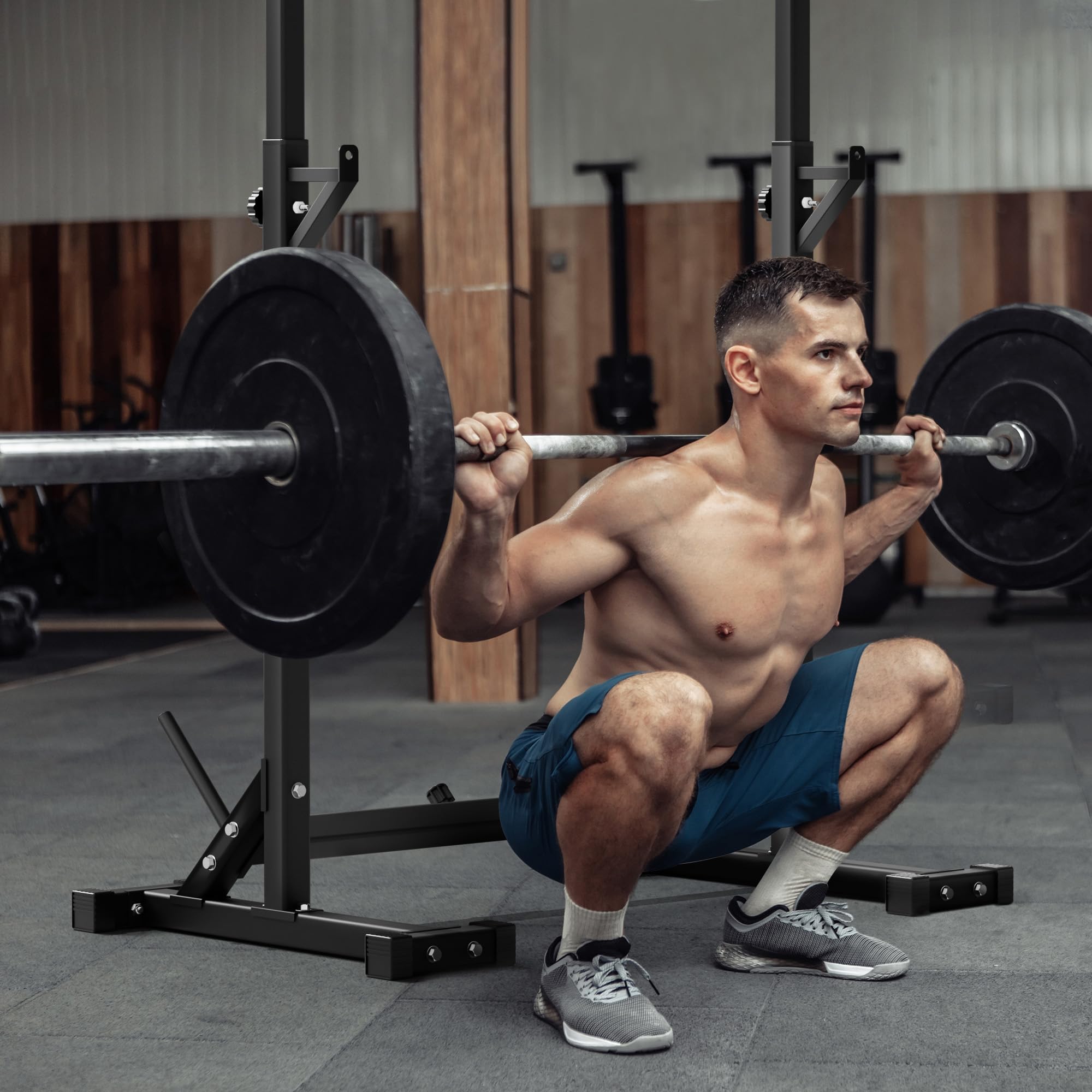 Snapklik.com : Bench Press Rack Adjustable Squat Rack Power Rack For ...