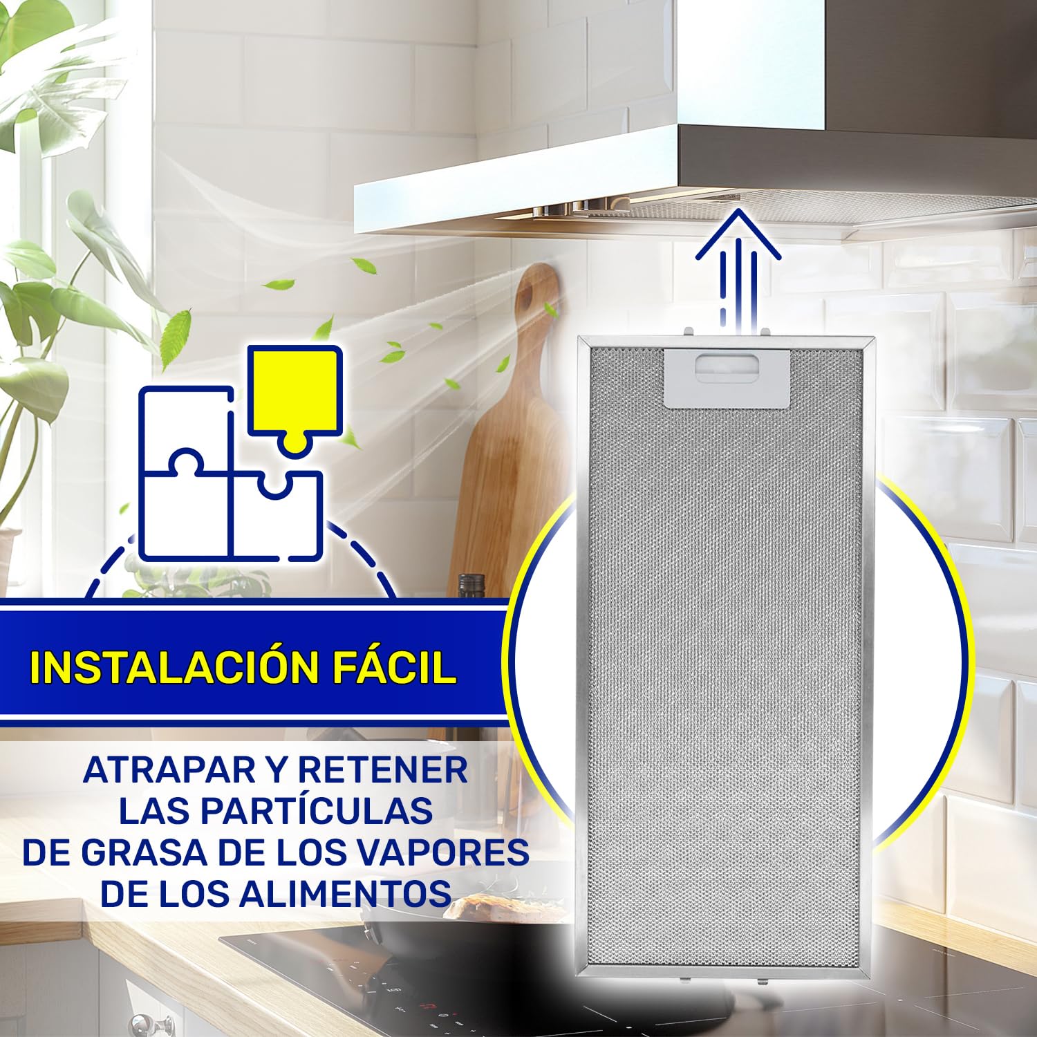 Filtro Metálico de Grasa para Campana Extractora 458x185x9 mm con Código Original 00746994 746994 para Bosch para Balay para Siemens GRI0025433A para Elica - MONTERAL