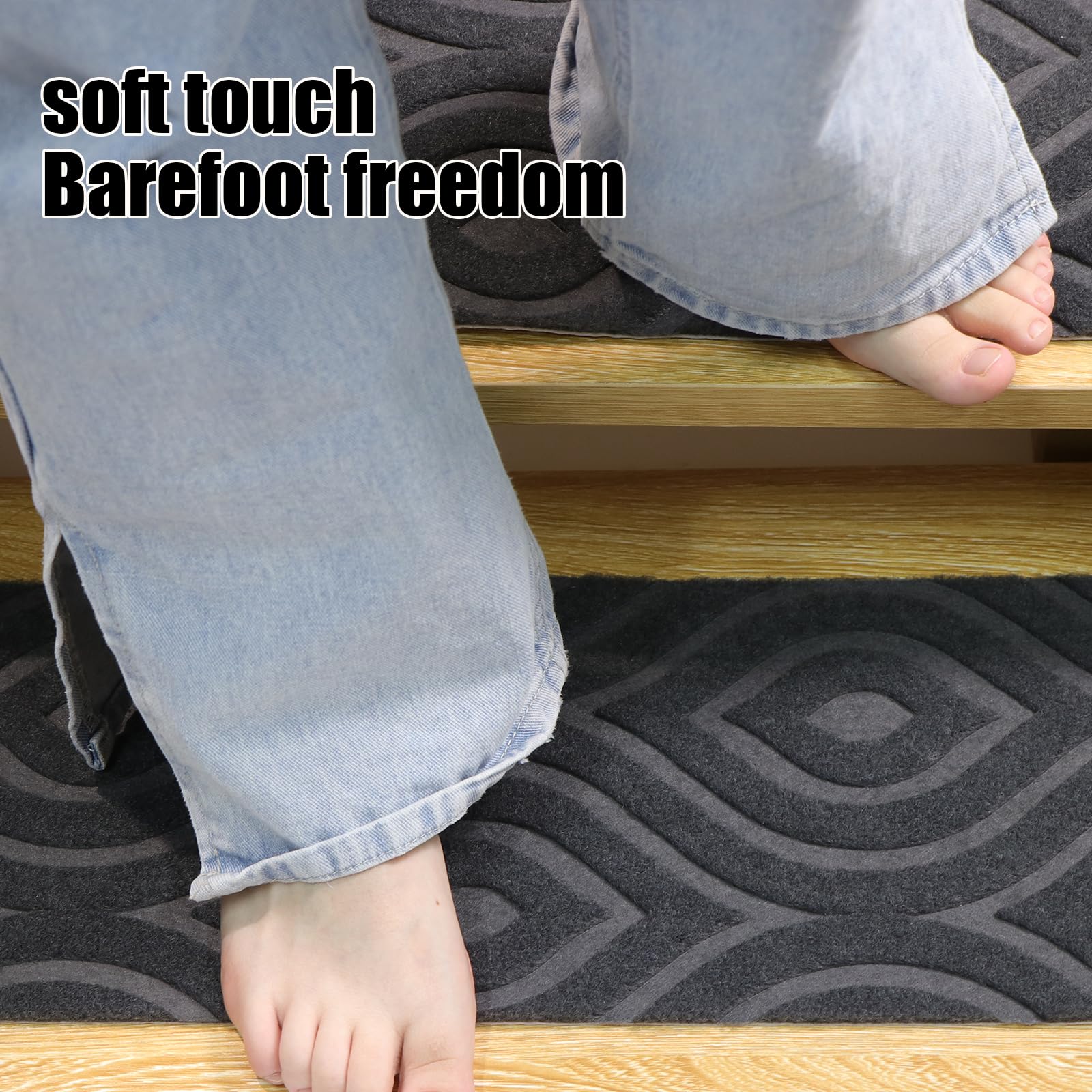 MATAHUM Non-Slip Carpet Stair Treads,15pcs 8" X 30" Grey Stair Treads for Wooden Steps Indoor, Reusable Indoor Stair Runners for Elders, Kids, Pets