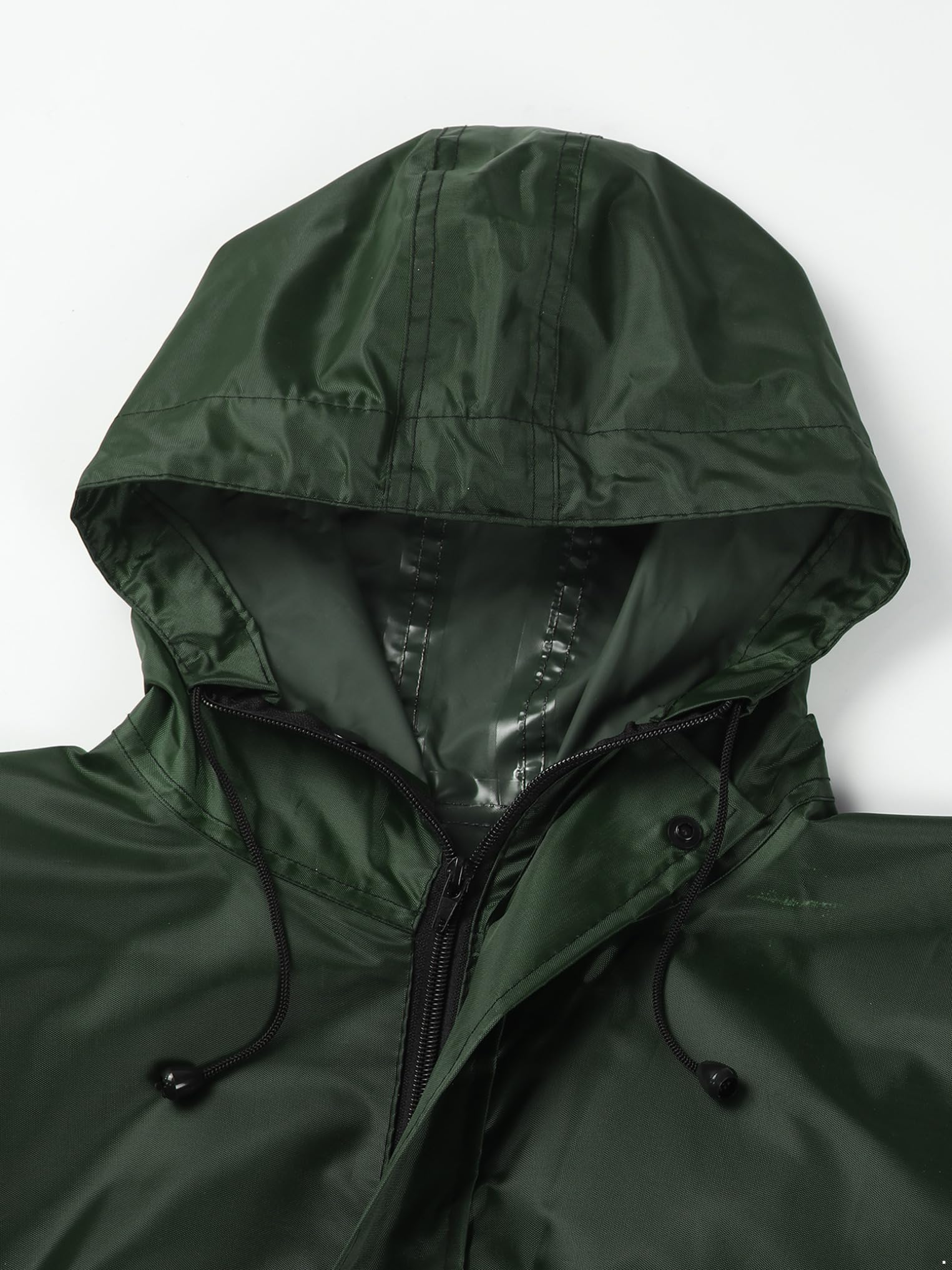 Kaerm Uomo 1 Pezzo Tuta Antipioggia ad Alta visibilità con Striscia Riflettente Giacca Impermeabile Antipioggia Mantella Tuta con Cappuccio e Coulisse