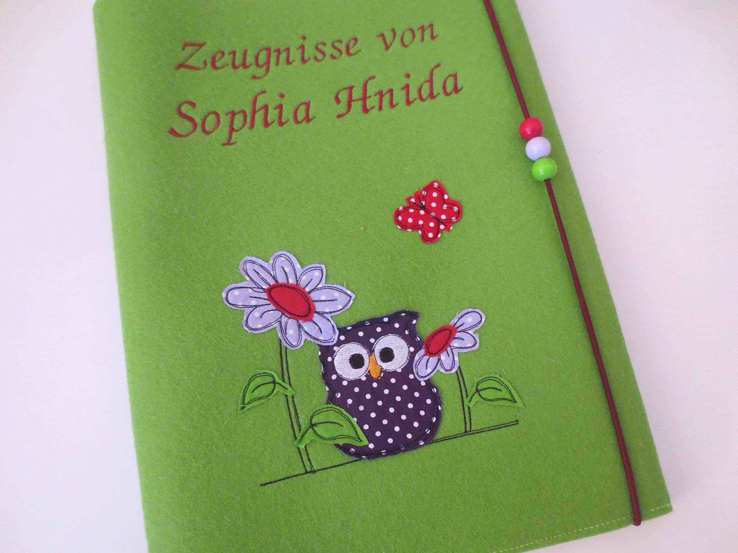 Zeugnismappe Wollfilz Mappe Zeugnisse DIN A4 Grundschule Schule