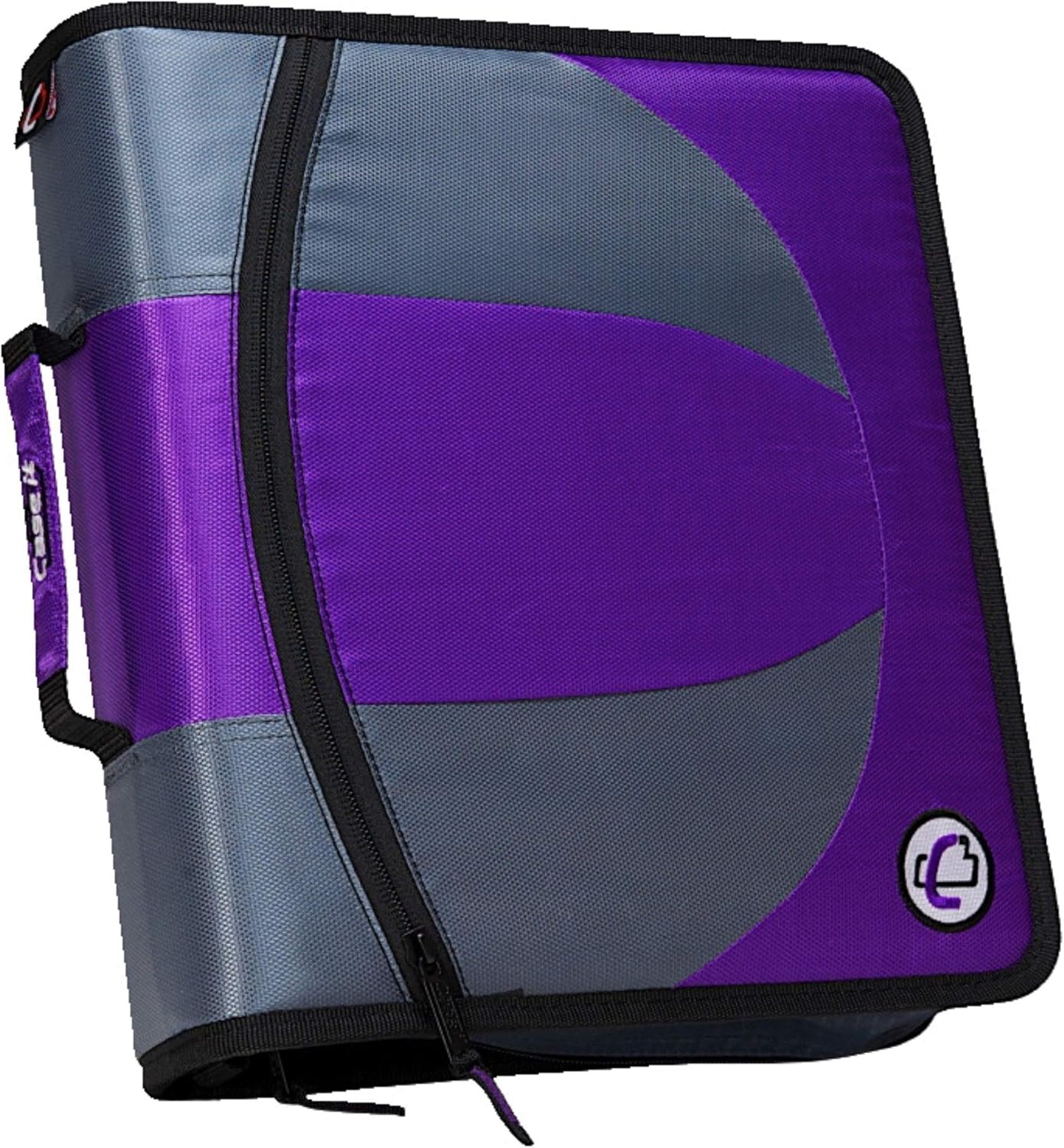 Case-it The Dual 2-in-1 Zipper Binder - Two 1.5 Inch D-Rings - Includes Pencil Pouch - Multiple Pockets - 600 Sheet Capacity - Comes with Shoulder Strap - Purple Dual-101