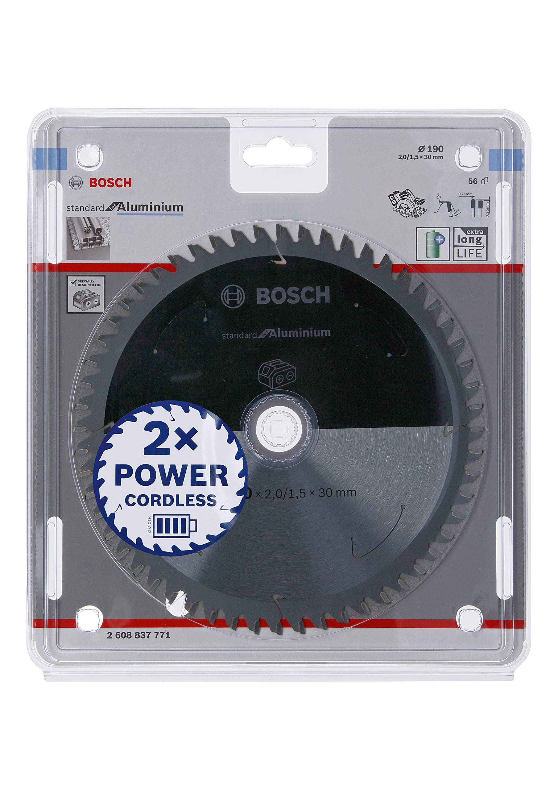 Bosch 1x PRO Aluminium cordless Kreissägeblatt, 190 x 2 x 30 mm