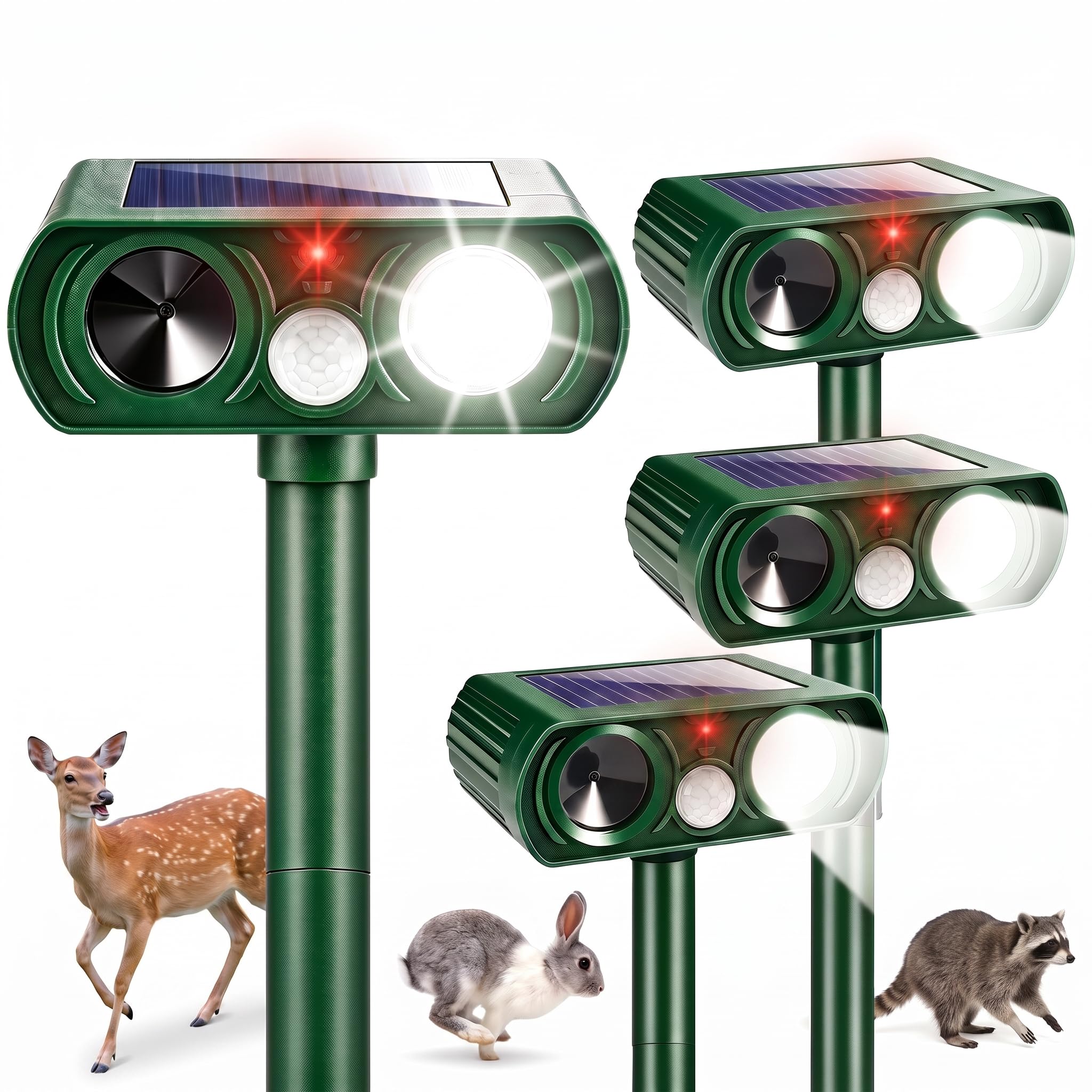 Photo 1 of Lycxbfjia Ultrasonic Animal Repellent - 4 Pack Solar Powered