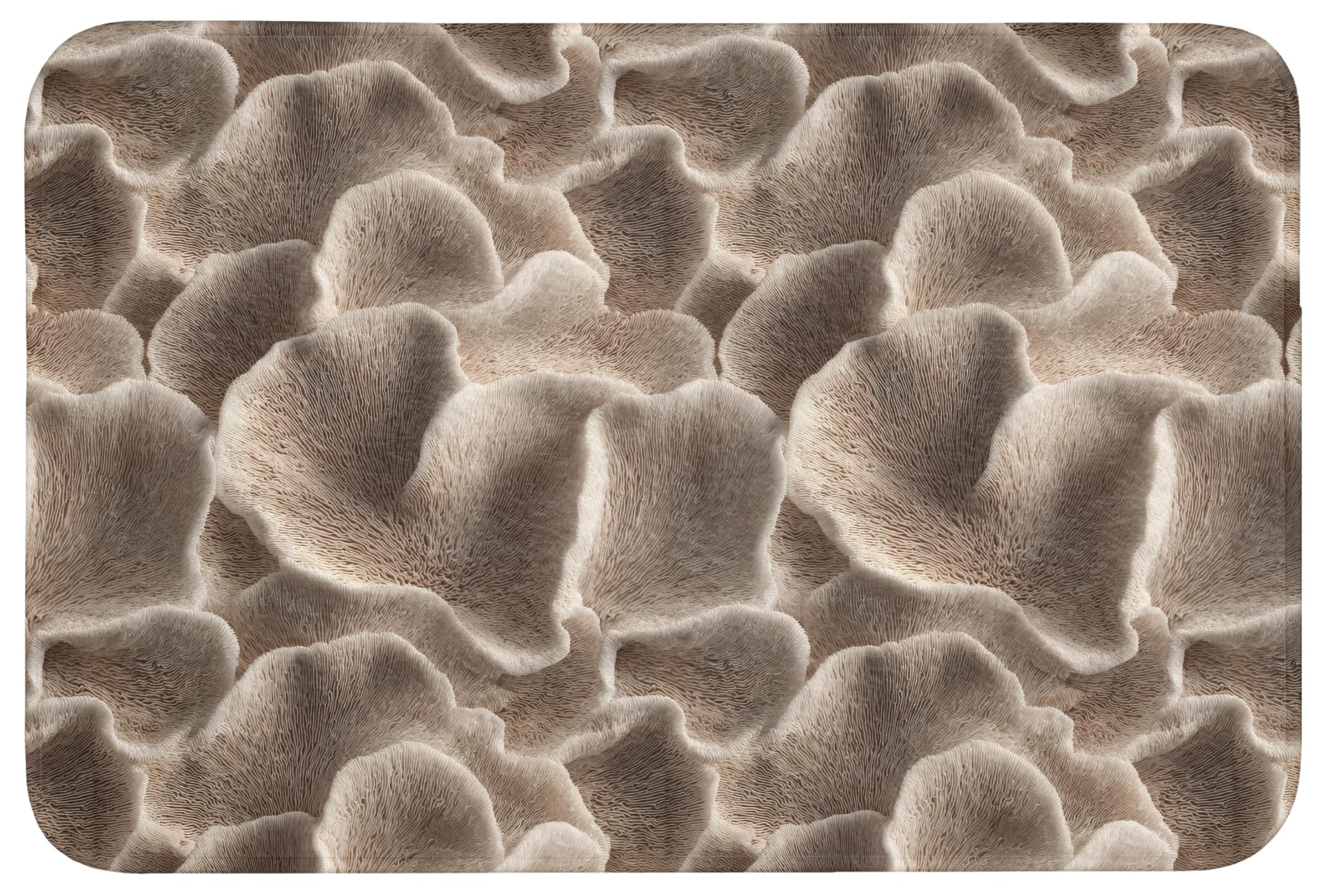 Tappeti Bagno Tappetino Doccia Assorbente Bath Mat Decorazioni | 90x60 cm - Rettangolare - Memory Foam Tappeto Lavabile Moderni Forma a ventaglio - Beige - Struttura in fibra