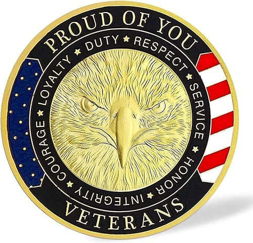 Miniatura 3 de PiaoHao Thank You for Your Service - Moneda de desafío de apreciación militar para el Día de los Veteranos, Día de Acción de Gracias, paquete de 5