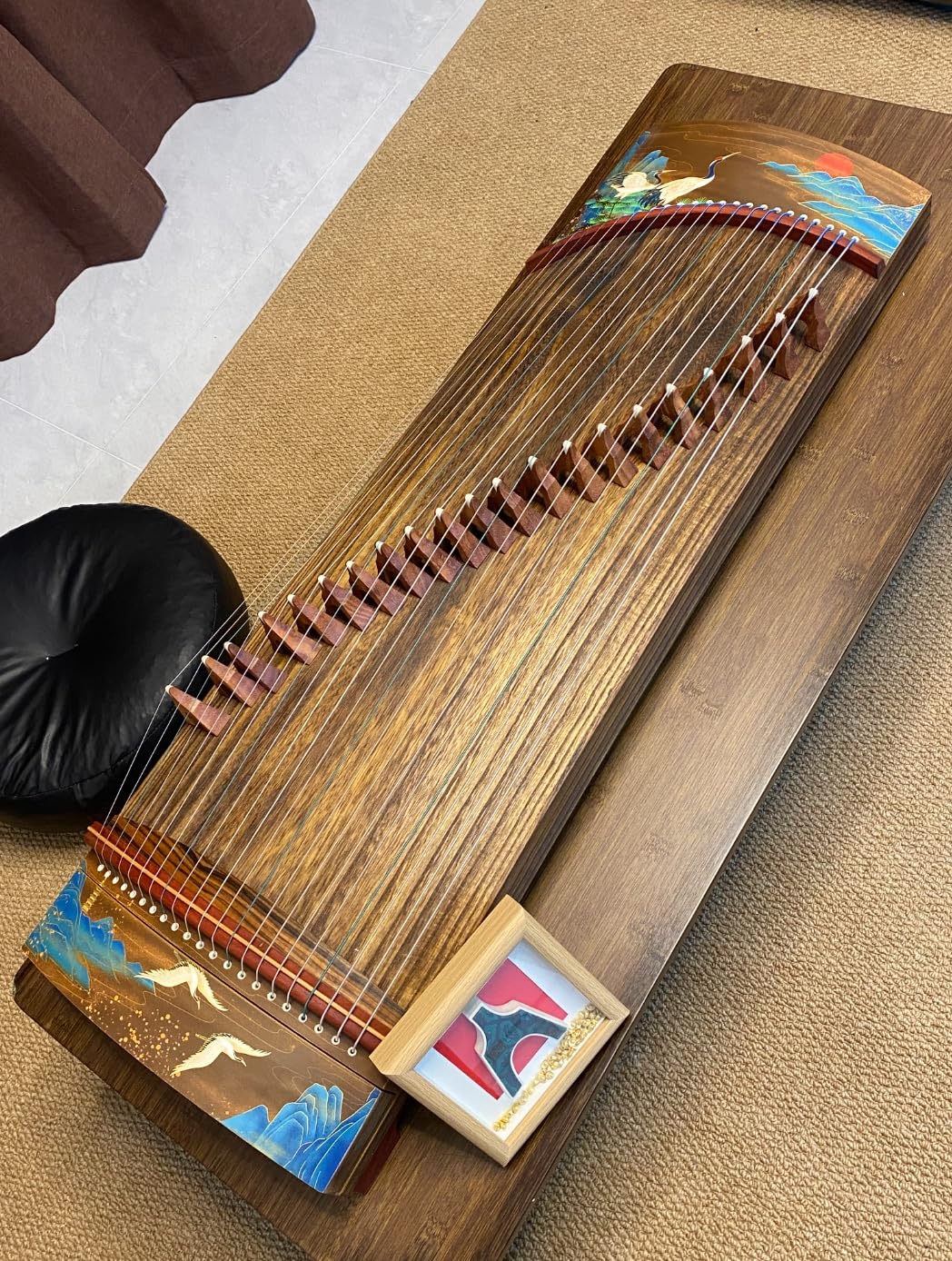 Guzheng Kranichmuster, 100 cm, ausgestattet mit Halterungen und Zubehör, chinesische Saiteninstrumente