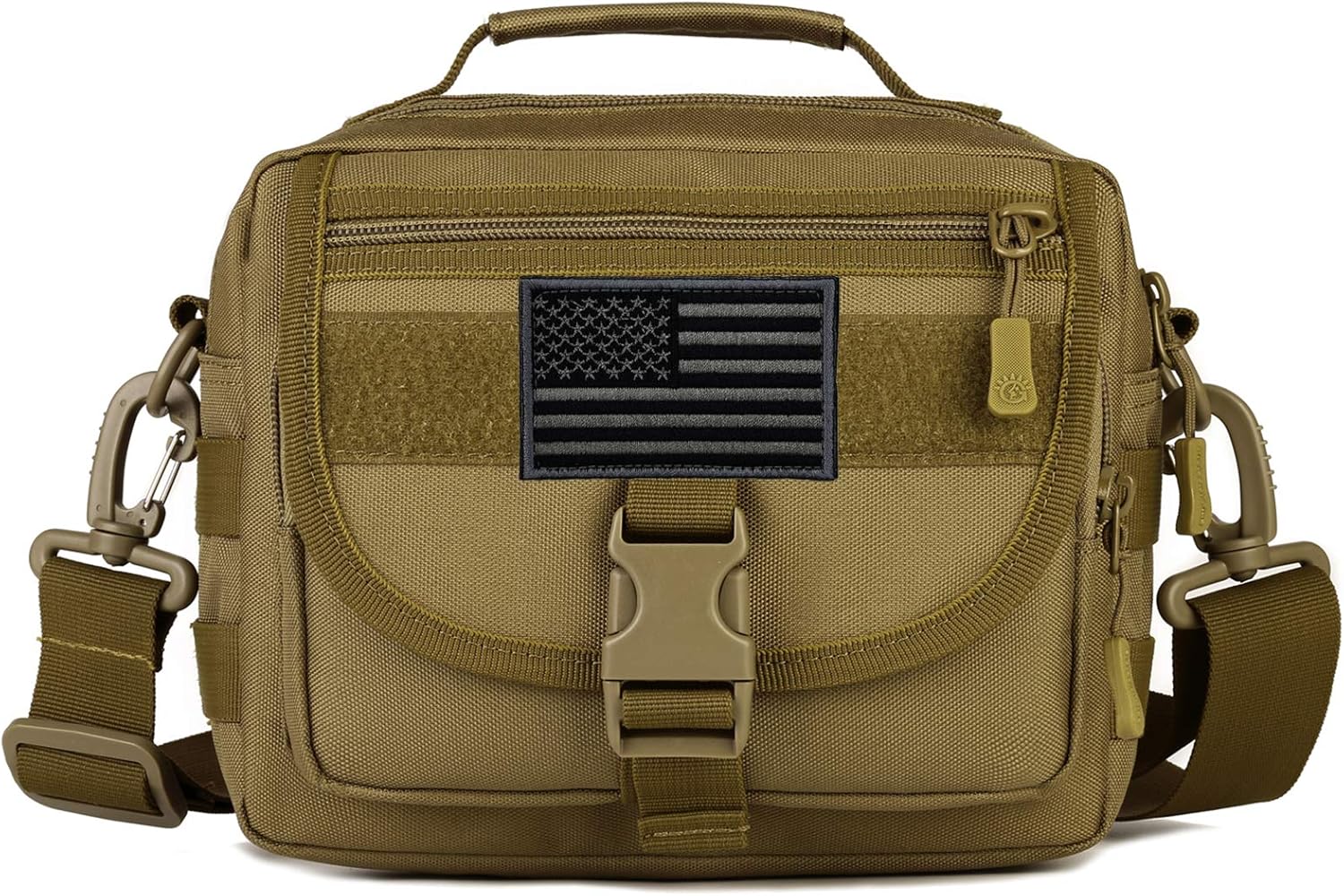 Protector Plus Tactical Messenger Bag Men Small Military MOLLE Crossbody Pack (Patch Included)