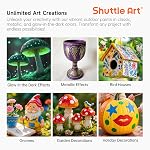 Shuttle Art Outdoor Acrylic Paint Set, 36 Colors 2oz/60ml Waterproof Acrylic Paint with 10 Brushes 1 Palette, Rich Pigmented Paints for Artists, Beginners on Rocks, Wood Crafts, Garden Statues
