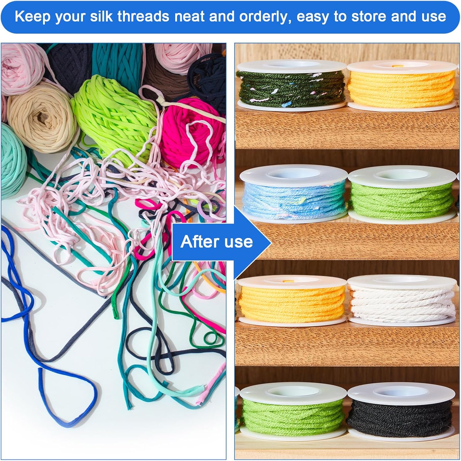 Weysat 30 Pack Empty Plastic Spools for Storing Chains and Ribbons White Wire Weaving Bobbins Thread Spools Ribbon Chain Tape Spools for Embroidery Thread Yarn Ribbon Crafts Sewing 2.2x0.79 Inch