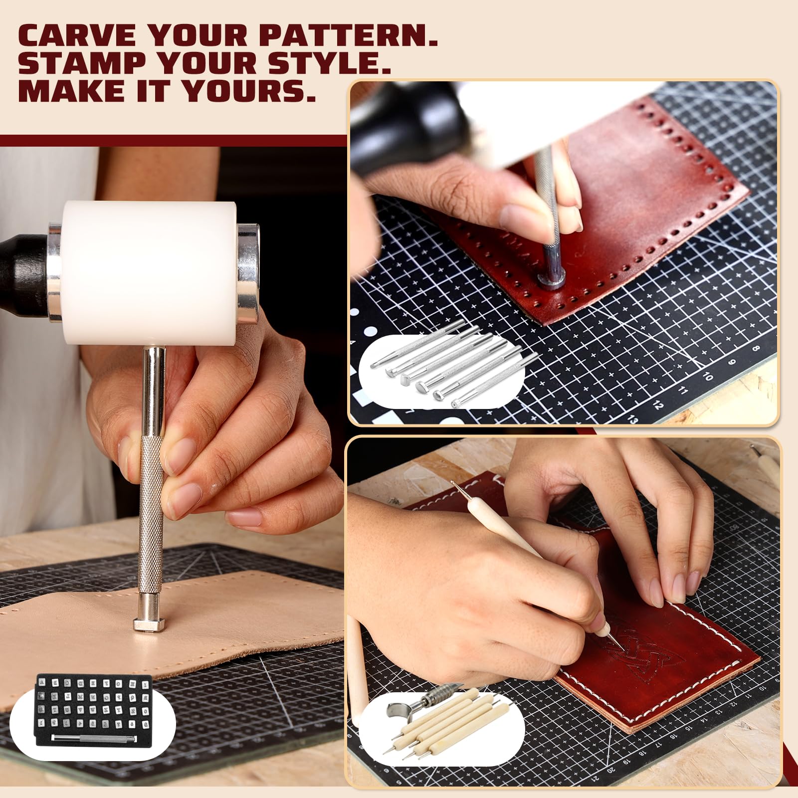 DIY Leather Wallet Kit - Beginner Leathercraft -5