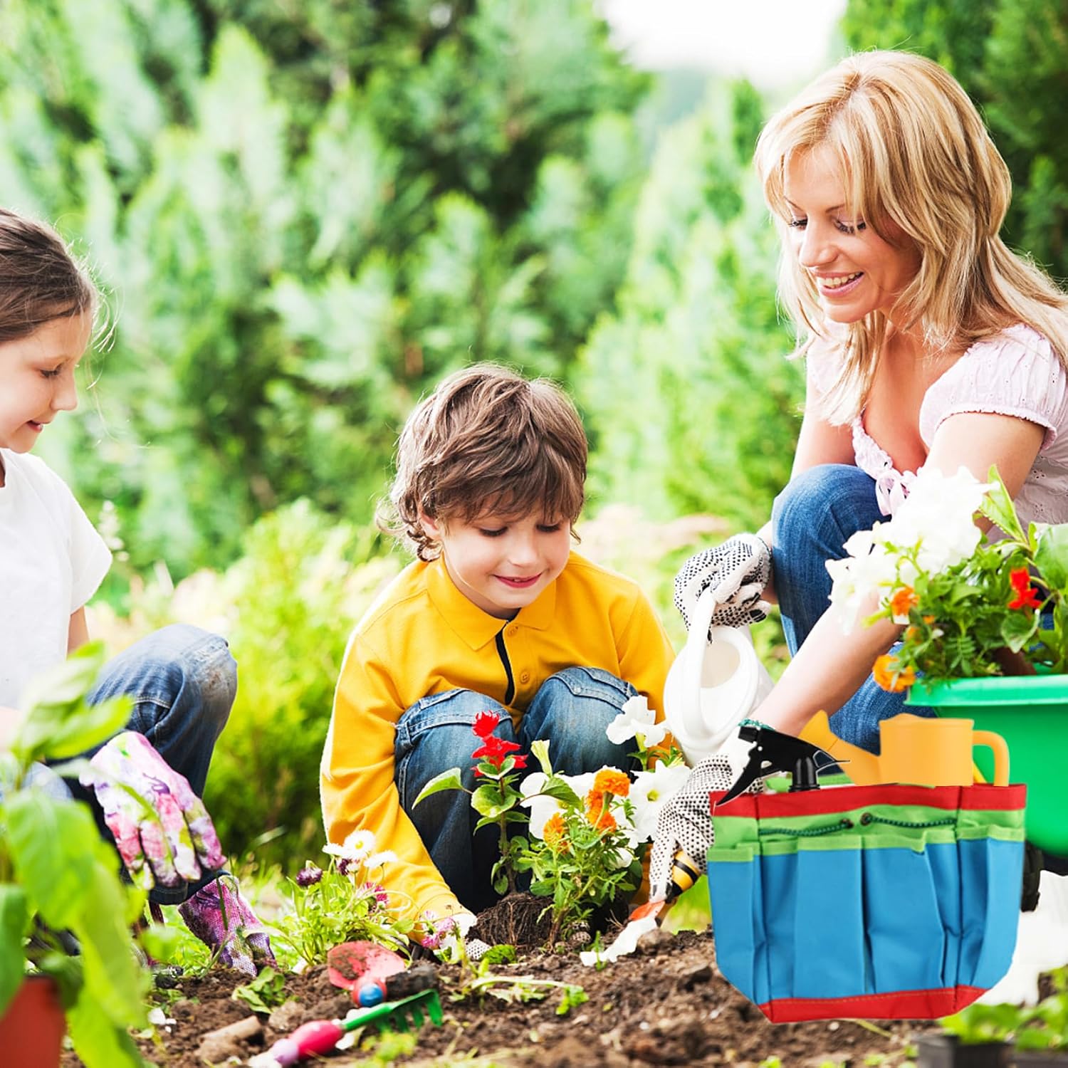 Kids Gardening Set 20Pcs/Set Mini Ergonomic Toddler Gardening Portable Vibrant Rounded Corner Educational Kids Tools for Outdoor Tools