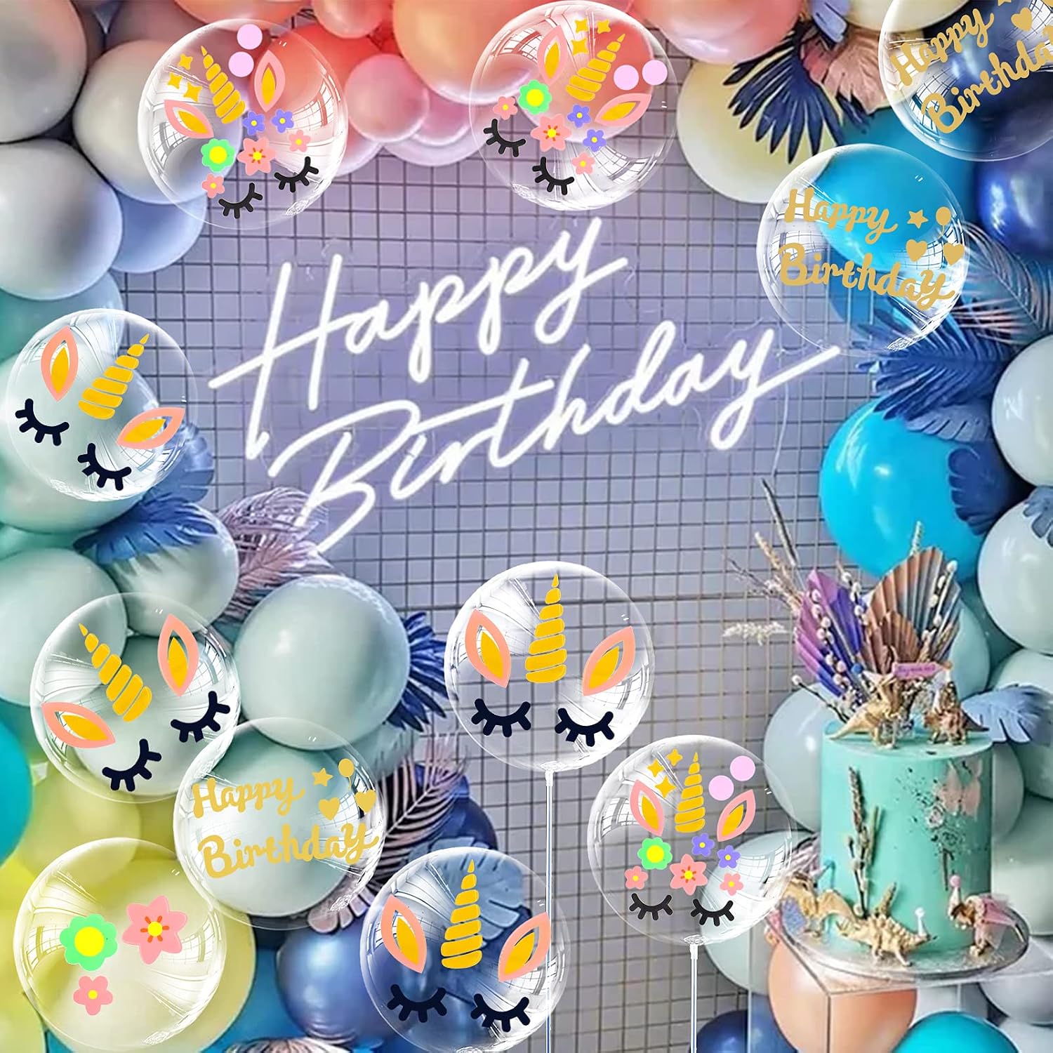 Juome 20pcs Bobo Balloons with Sticker, Clear Round Balloons for Birthday/Bachelorette Party/Wedding, Glow in the Dark, Black, Gold, Pink, Yellow, White, Men, Party-Goers