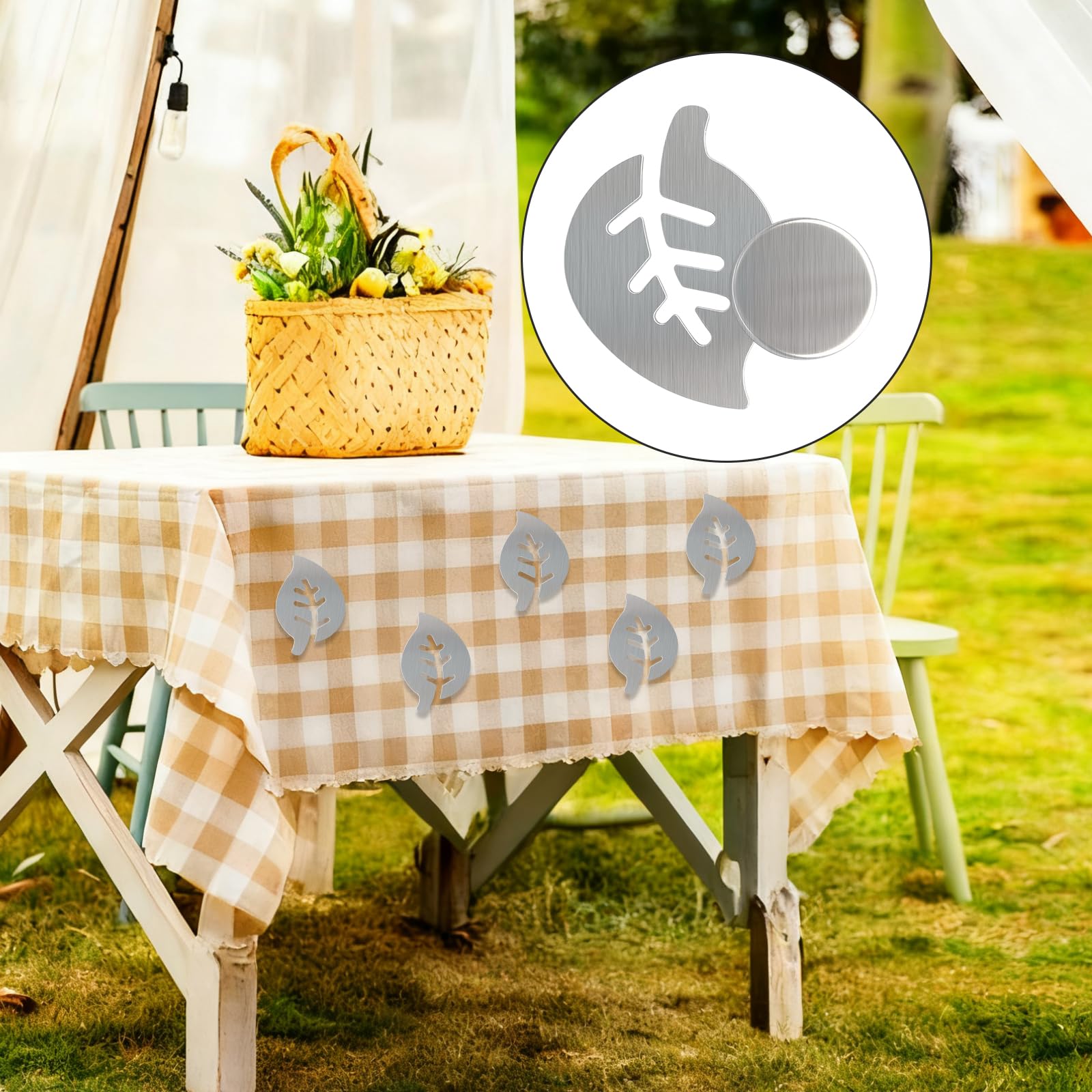Poids pour Nappe en Acier Inoxydable, Fort Aimant, 8 Pièces