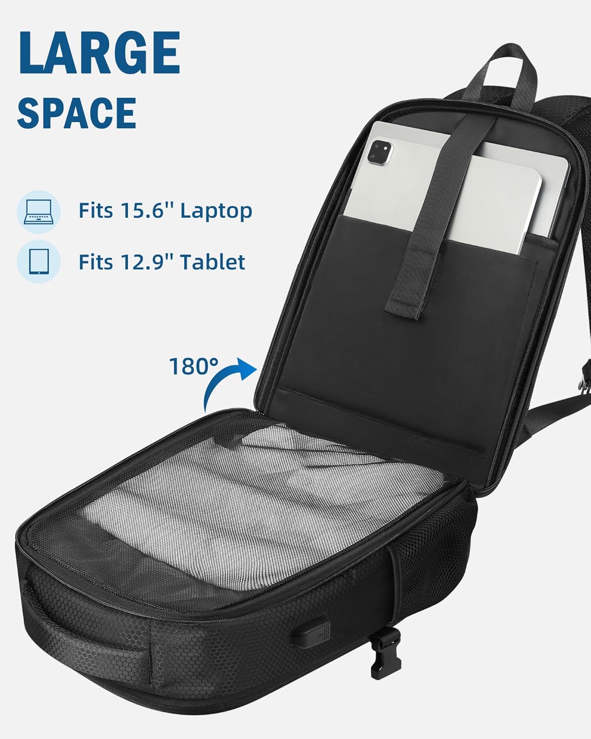 Atom 2 Case, Expandable Atom 2 Backpack for Potensic RC PTD 1 Controller, Large Capacity Travel Drone Bag Fits 15.6 Inch Laptop, Waterproof Hard Carrying Case for Fly More Combo Accessories - Image 5