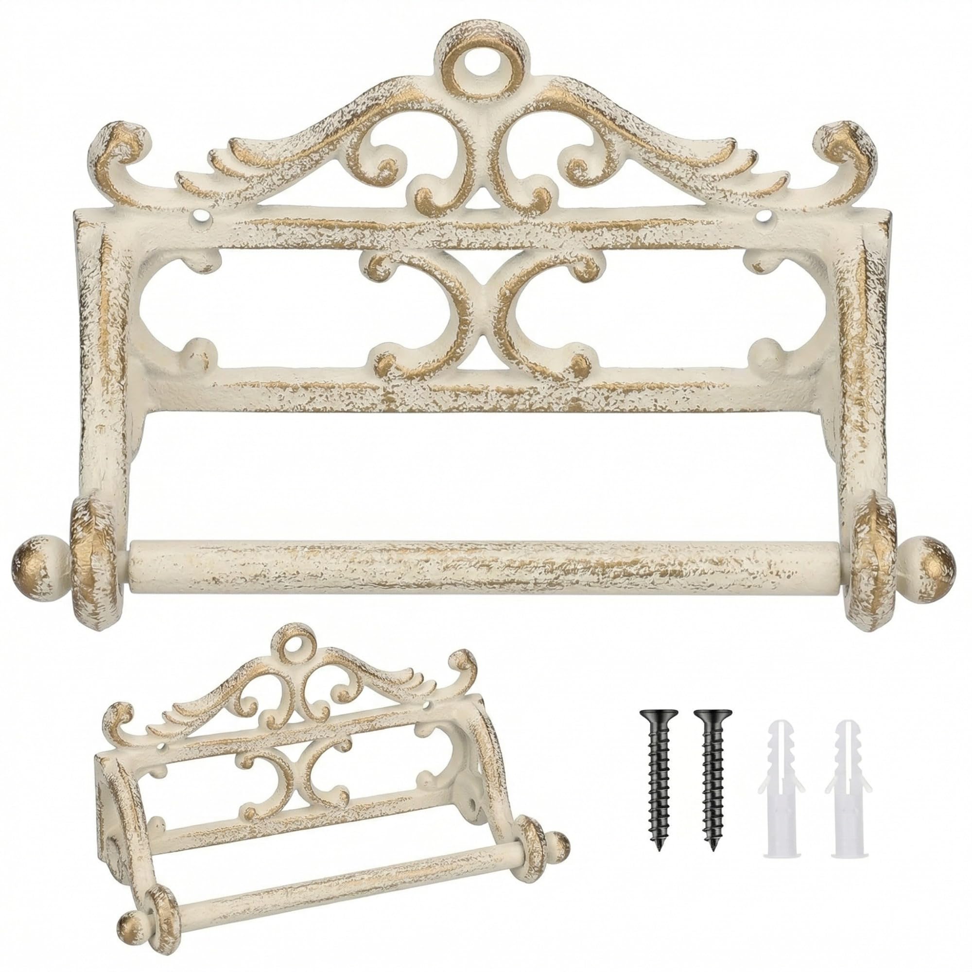 1 Pcs Vintage Cast Iron Toilet Paper Holder, White — Amazon image 11