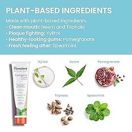 Himalaya Botanique Complete Care Toothpaste, Simply Spearmint, Plaque Reducer for Brighter Teeth and Fresh Breath, 5.29 oz, 4 Pack