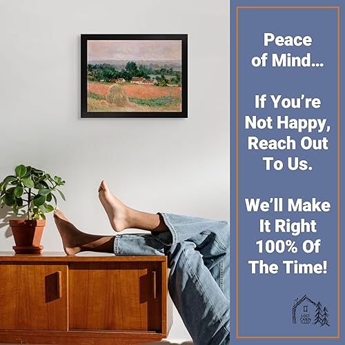 Miniatura 5 de Lost Cabin Haystack at Giverny 1886 de Claude Monet  Impresión en marco plano negro  Reproducción de pinturas de obras de arte finas  Regalo de