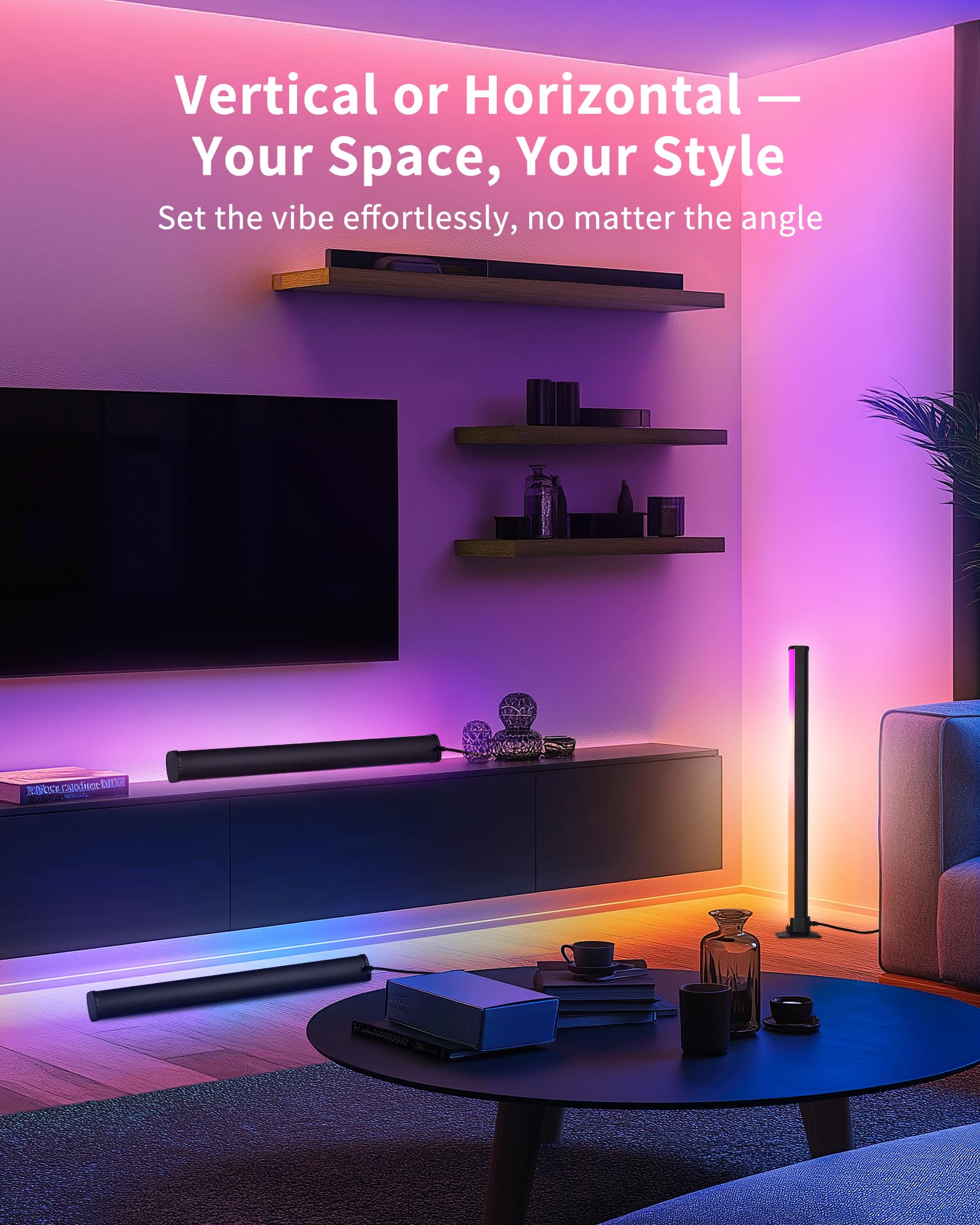 LuminexDesigns Smart Barre Luce LED RGB per TV e Gaming, 40cm Luci Intelligenti, Sincronizzazione con lo Schermo, App Control, Decorazione per Stanza Gamer e Idea Regalo