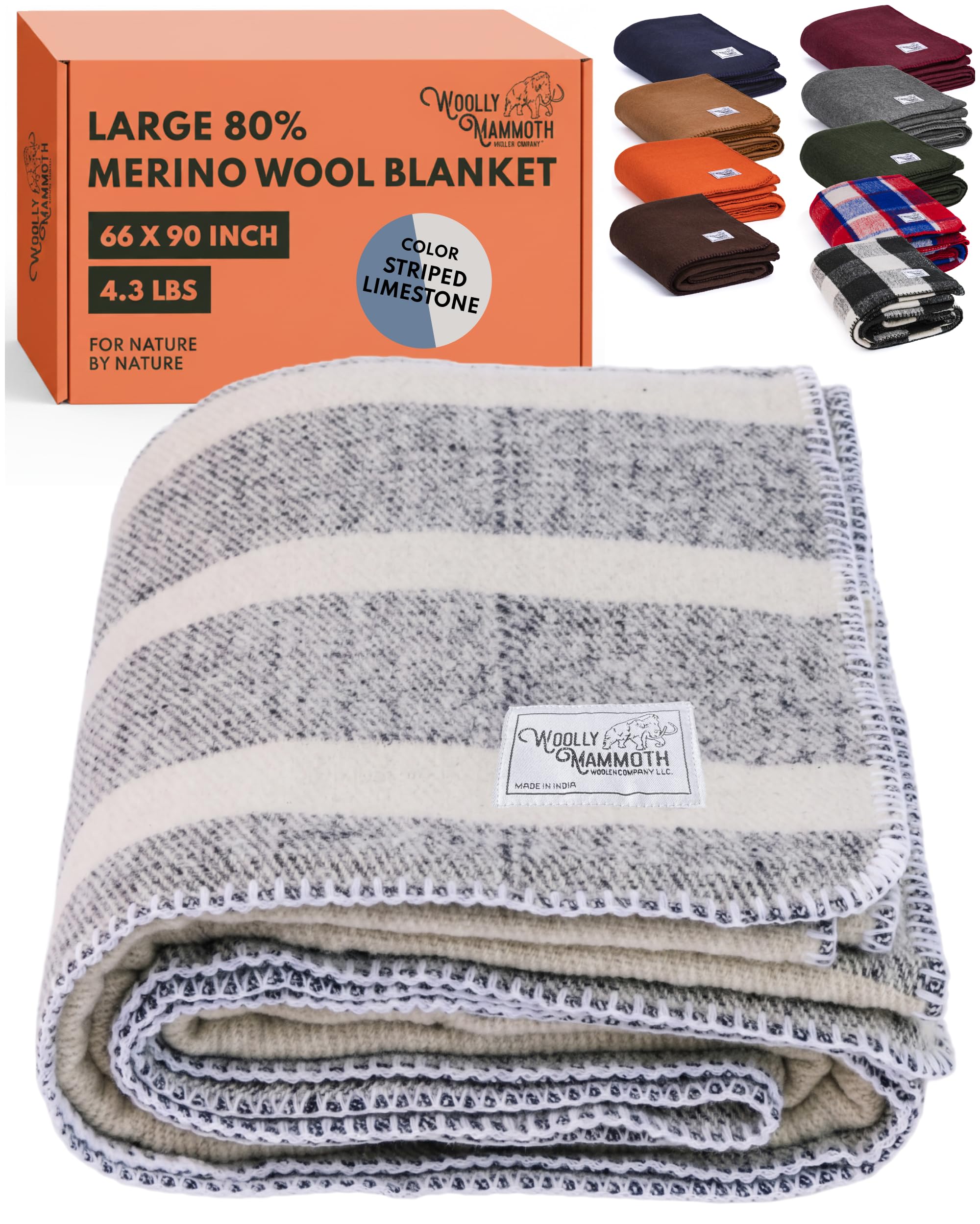 Amazon.com: Woolly Mammoth Woolen Company Merino Wool Blanket